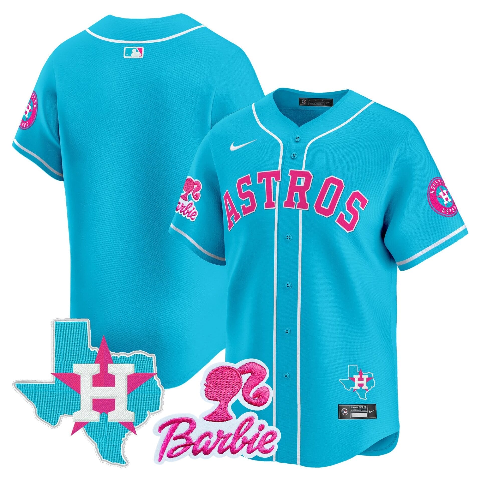 Astros Barbie Patch Vapor Premier Limited Jersey - All Stitched - Image 30