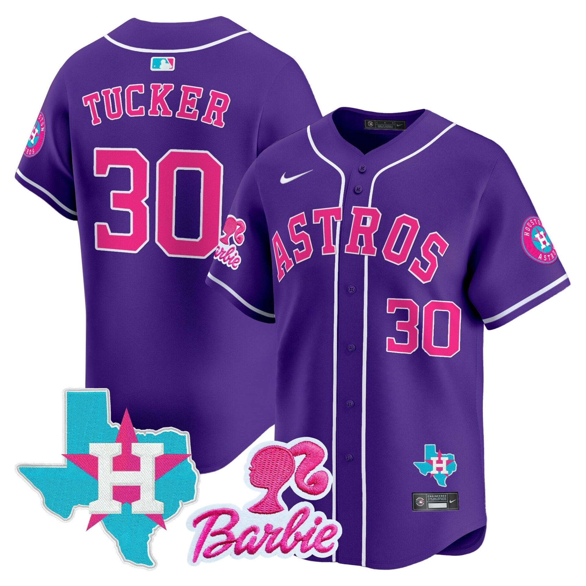Astros Barbie Patch Vapor Premier Limited Jersey - All Stitched - Image 39