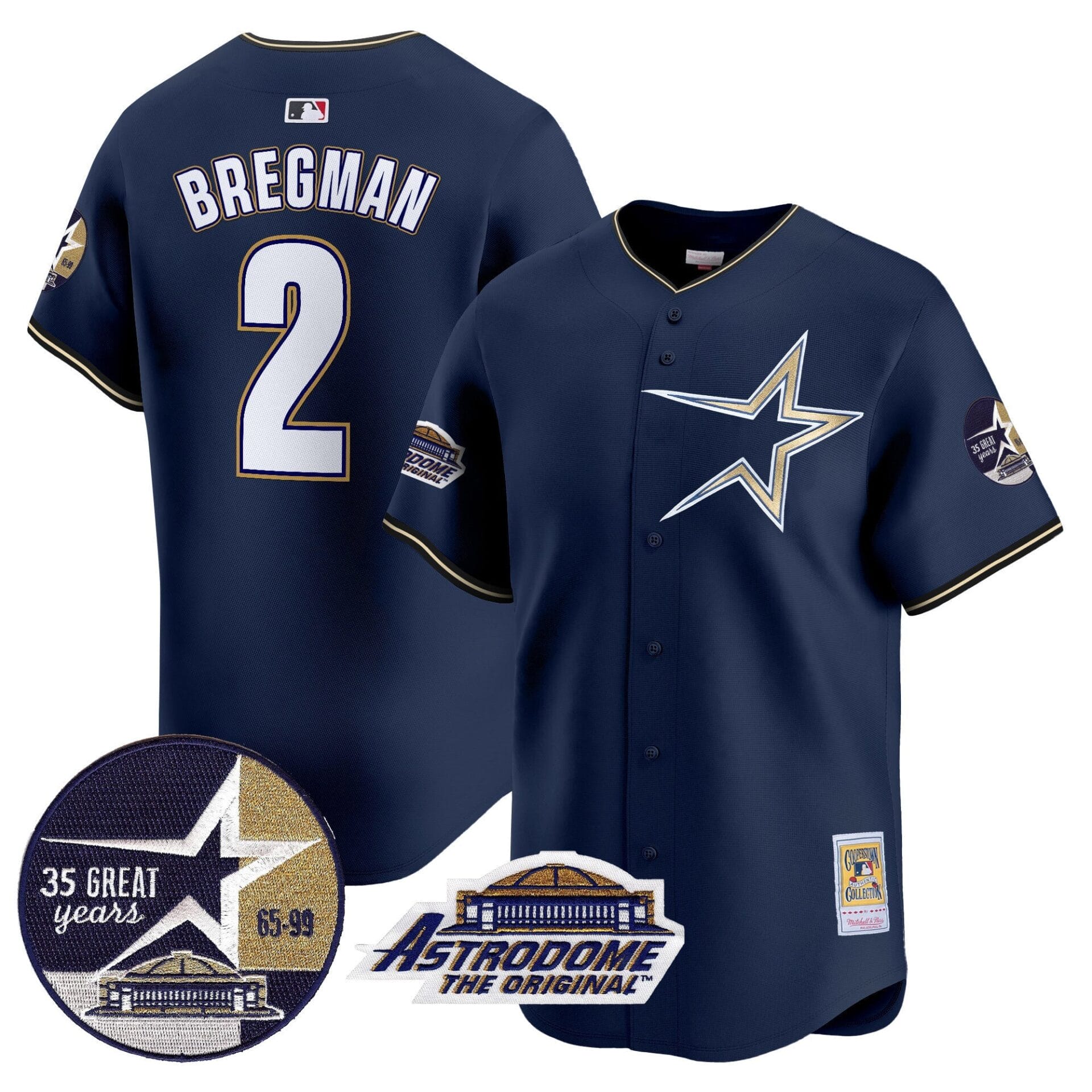 Astros 1999 Throwback 35th & Astrodome Patch Vapor Premier Limited Jersey - All Stitched - Image 24