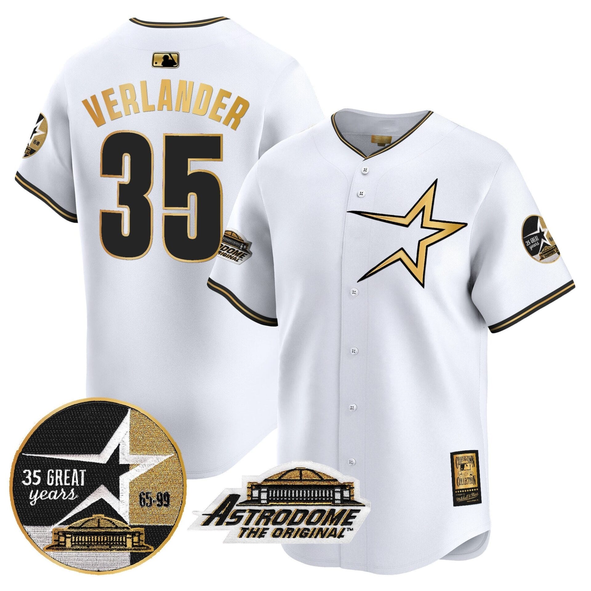 Astros 1999 Throwback 35th & Astrodome Patch Vapor Premier Limited Jersey - All Stitched - Image 7