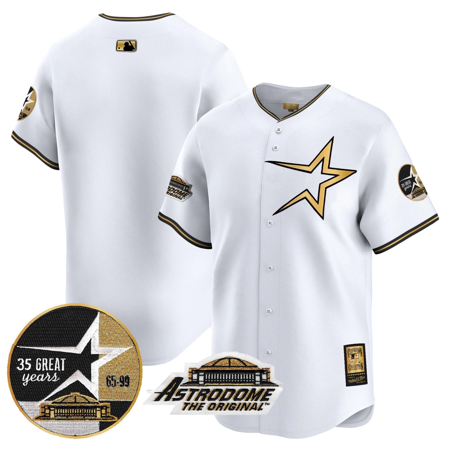 Astros 1999 Throwback 35th & Astrodome Patch Vapor Premier Limited Jersey - All Stitched - Image 9