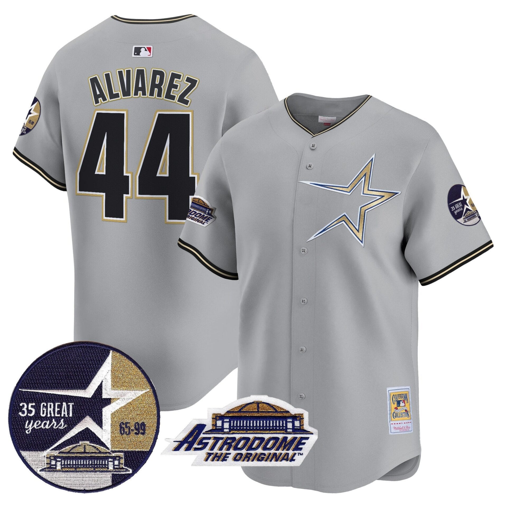 Astros 1999 Throwback 35th & Astrodome Patch Vapor Premier Limited Jersey - All Stitched - Image 37