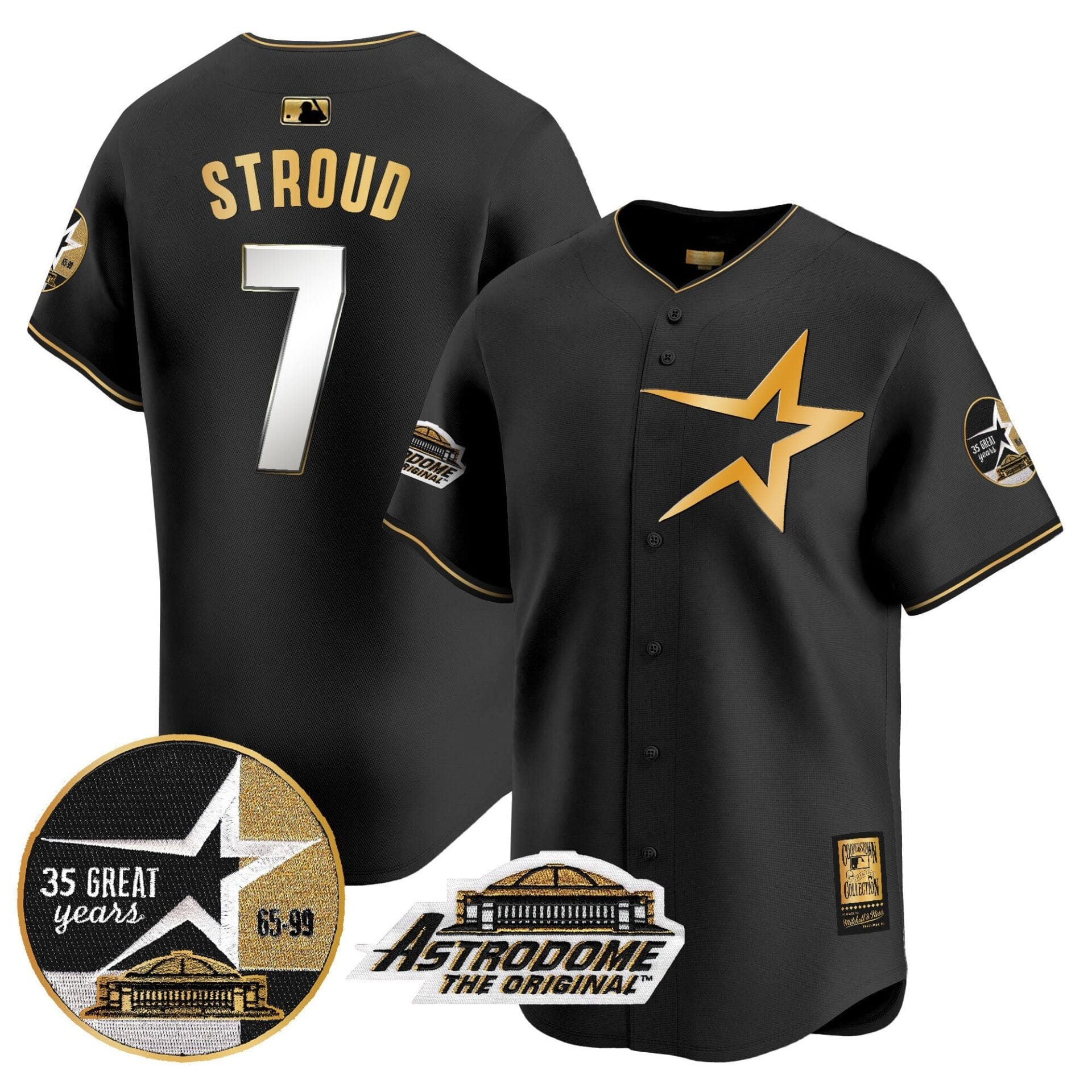 Astros 1999 Throwback 35th & Astrodome Patch Vapor Premier Limited Jersey - All Stitched - Image 12
