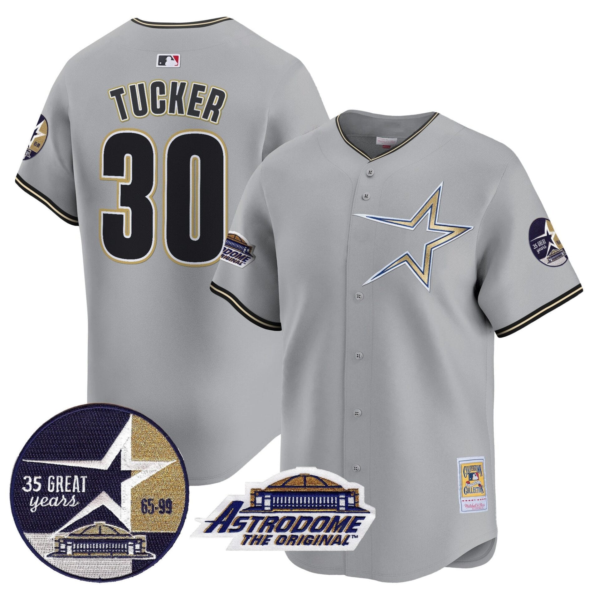 Astros 1999 Throwback 35th & Astrodome Patch Vapor Premier Limited Jersey - All Stitched - Image 44
