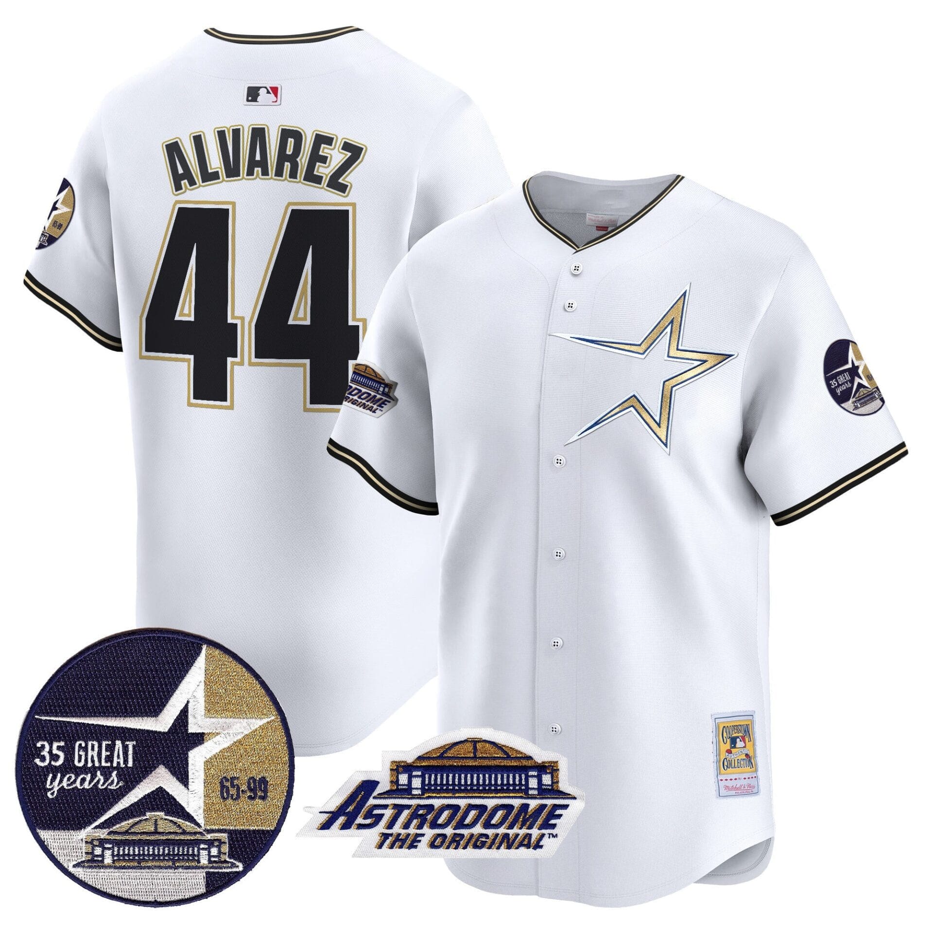 Astros 1999 Throwback 35th & Astrodome Patch Vapor Premier Limited Jersey - All Stitched - Image 28