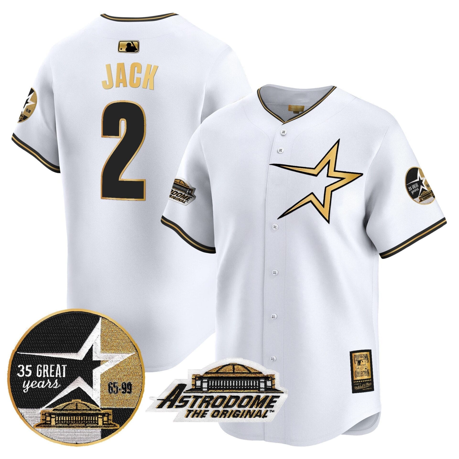 Astros 1999 Throwback 35th & Astrodome Patch Vapor Premier Limited Jersey - All Stitched - Image 4