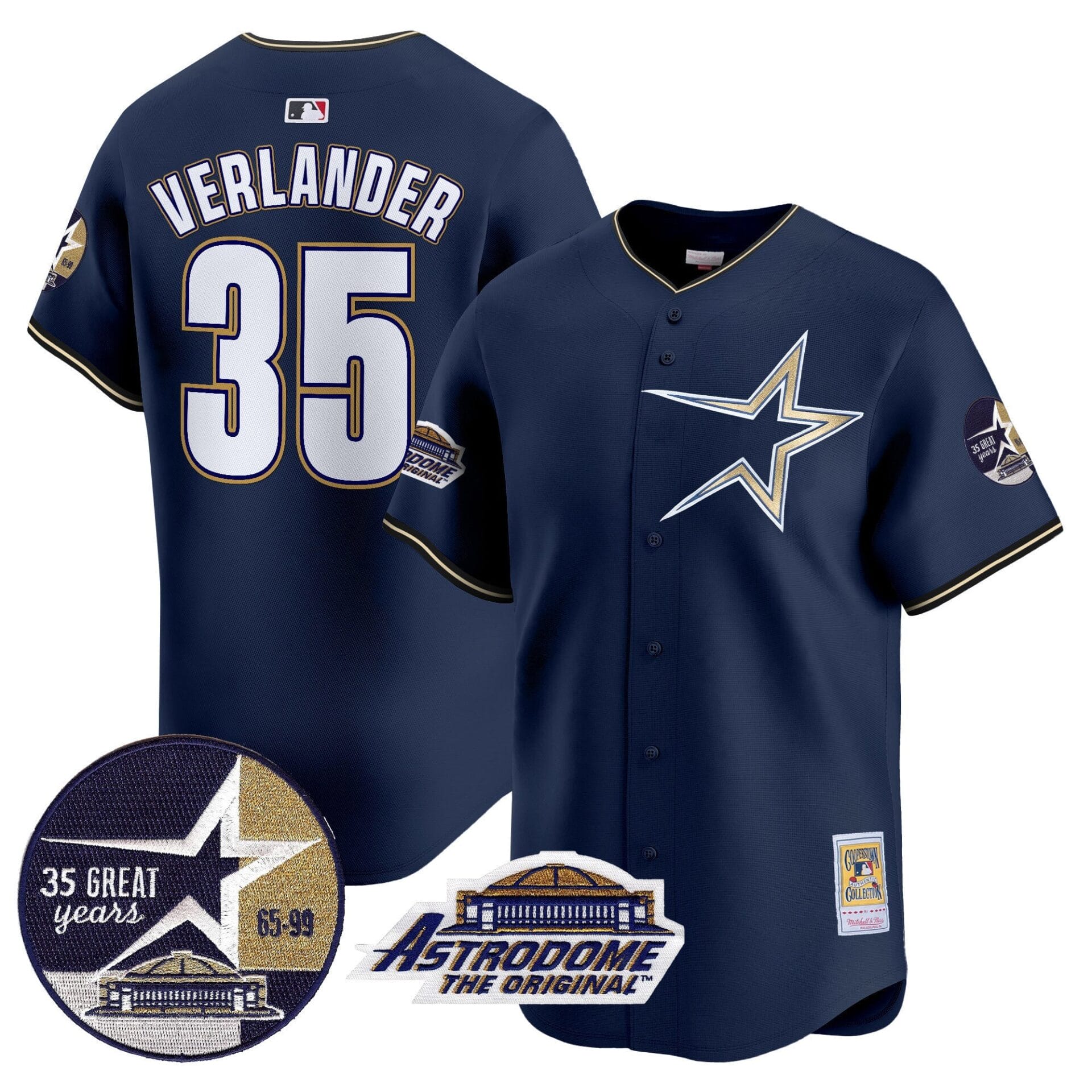 Astros 1999 Throwback 35th & Astrodome Patch Vapor Premier Limited Jersey - All Stitched - Image 25
