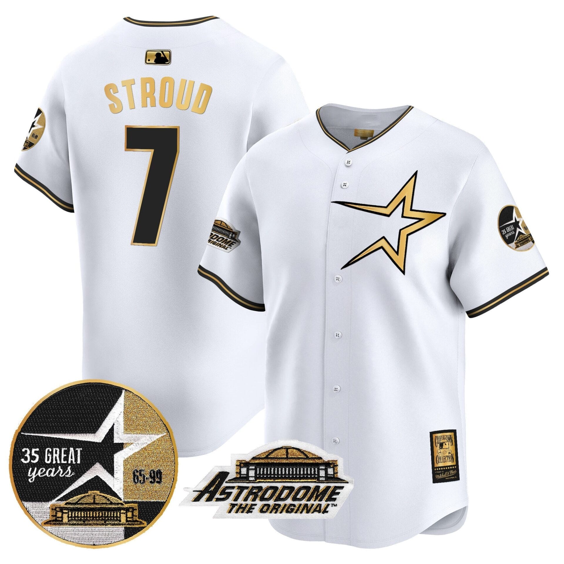 Astros 1999 Throwback 35th & Astrodome Patch Vapor Premier Limited Jersey - All Stitched - Image 3