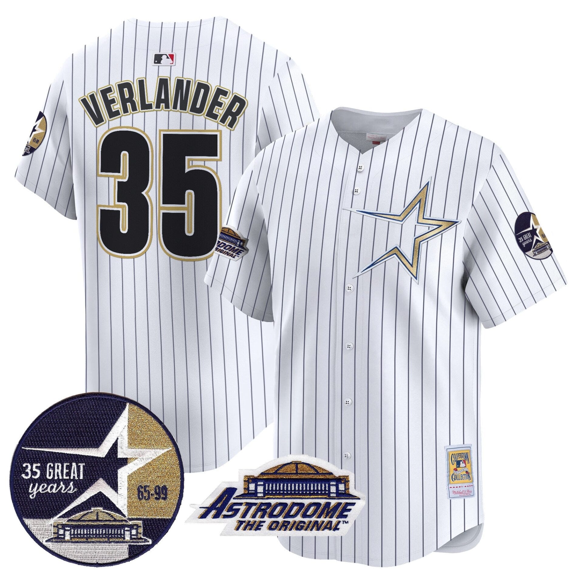 Astros 1999 Throwback 35th & Astrodome Patch Vapor Premier Limited Jersey - All Stitched - Image 52