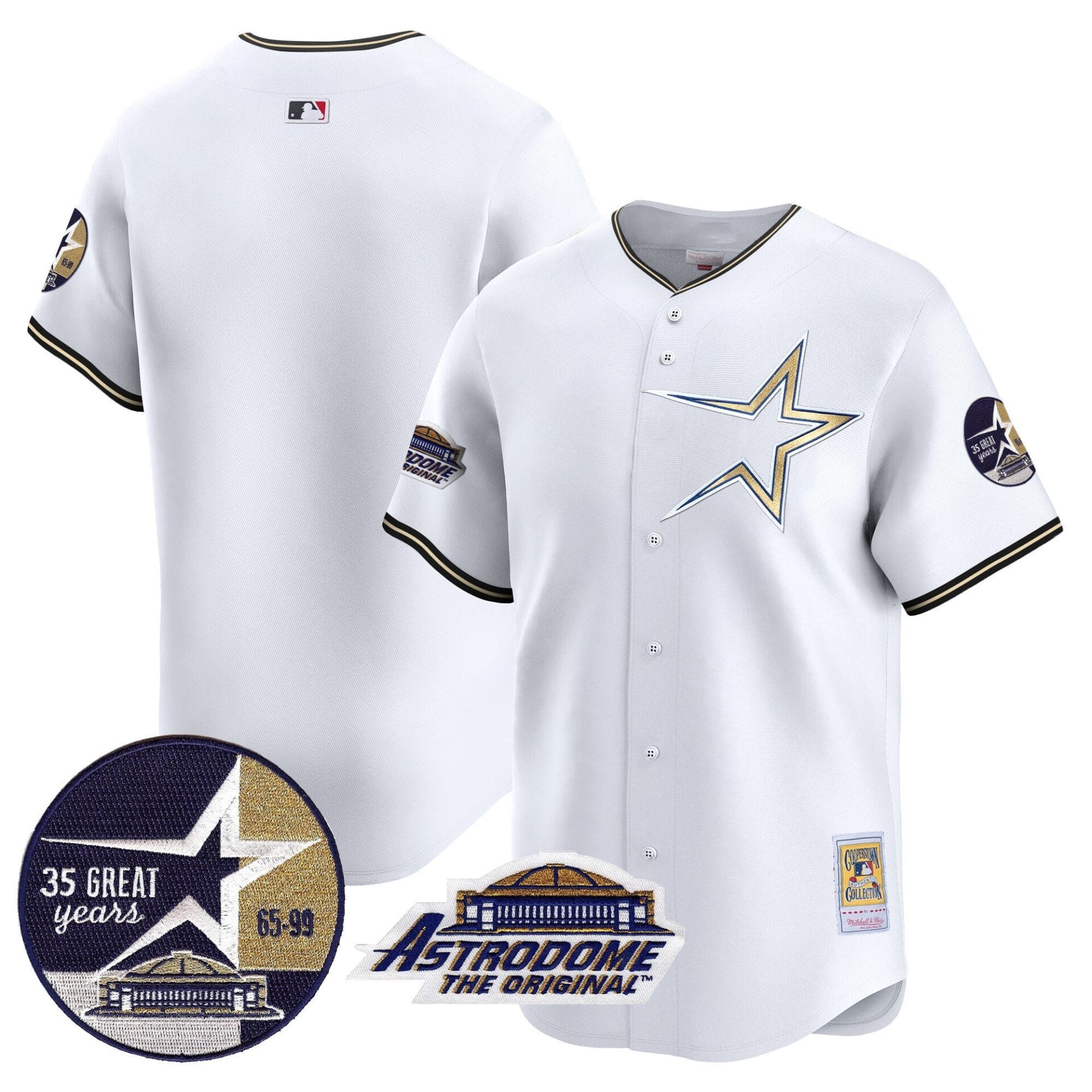 Astros 1999 Throwback 35th & Astrodome Patch Vapor Premier Limited Jersey - All Stitched - Image 36