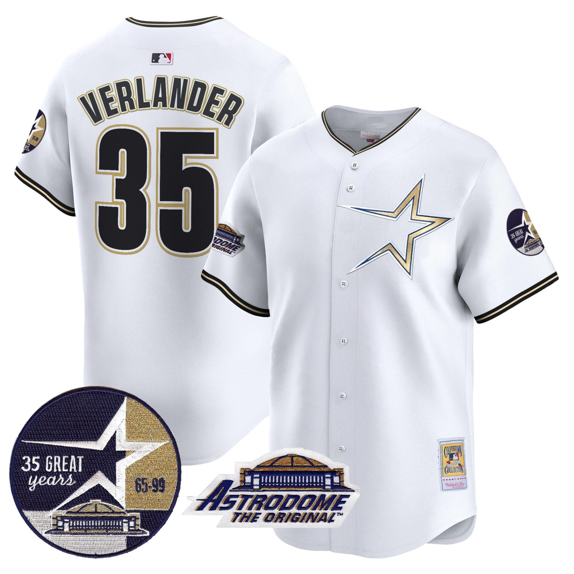 Astros 1999 Throwback 35th & Astrodome Patch Vapor Premier Limited Jersey - All Stitched - Image 34