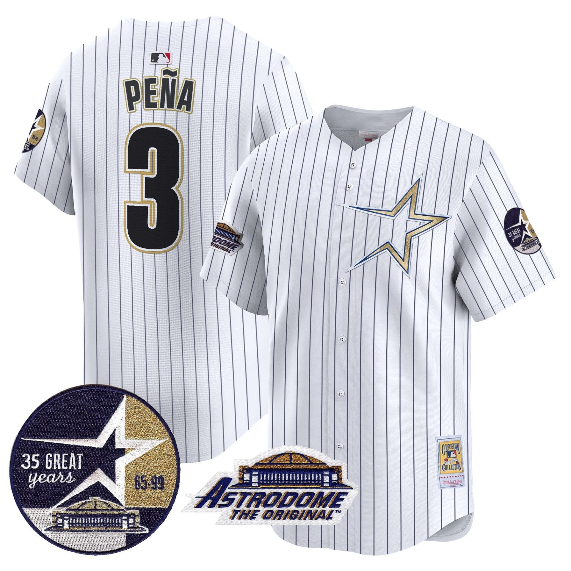 Astros 1999 Throwback 35th & Astrodome Patch Vapor Premier Limited Jersey - All Stitched - Image 50