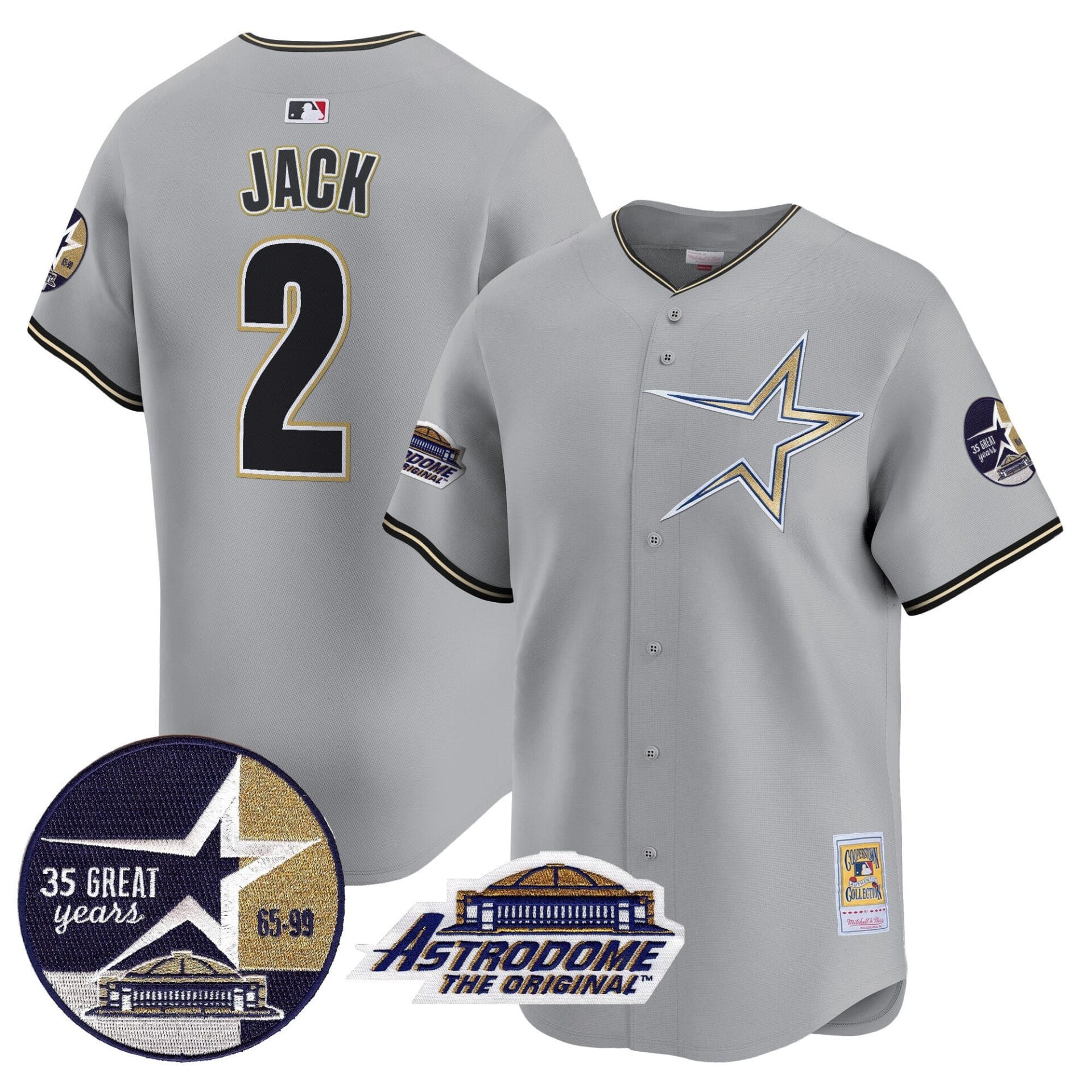 Astros 1999 Throwback 35th & Astrodome Patch Vapor Premier Limited Jersey - All Stitched - Image 40
