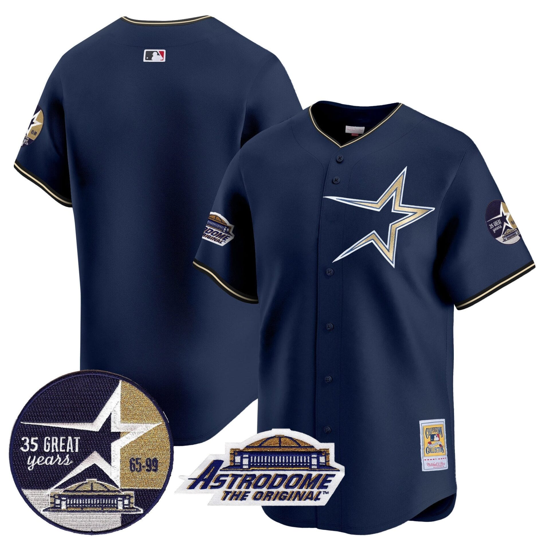 Astros 1999 Throwback 35th & Astrodome Patch Vapor Premier Limited Jersey - All Stitched - Image 27