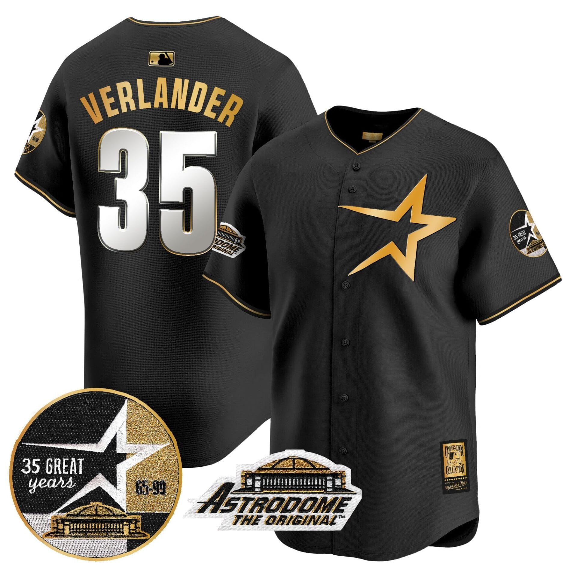 Astros 1999 Throwback 35th & Astrodome Patch Vapor Premier Limited Jersey - All Stitched - Image 16