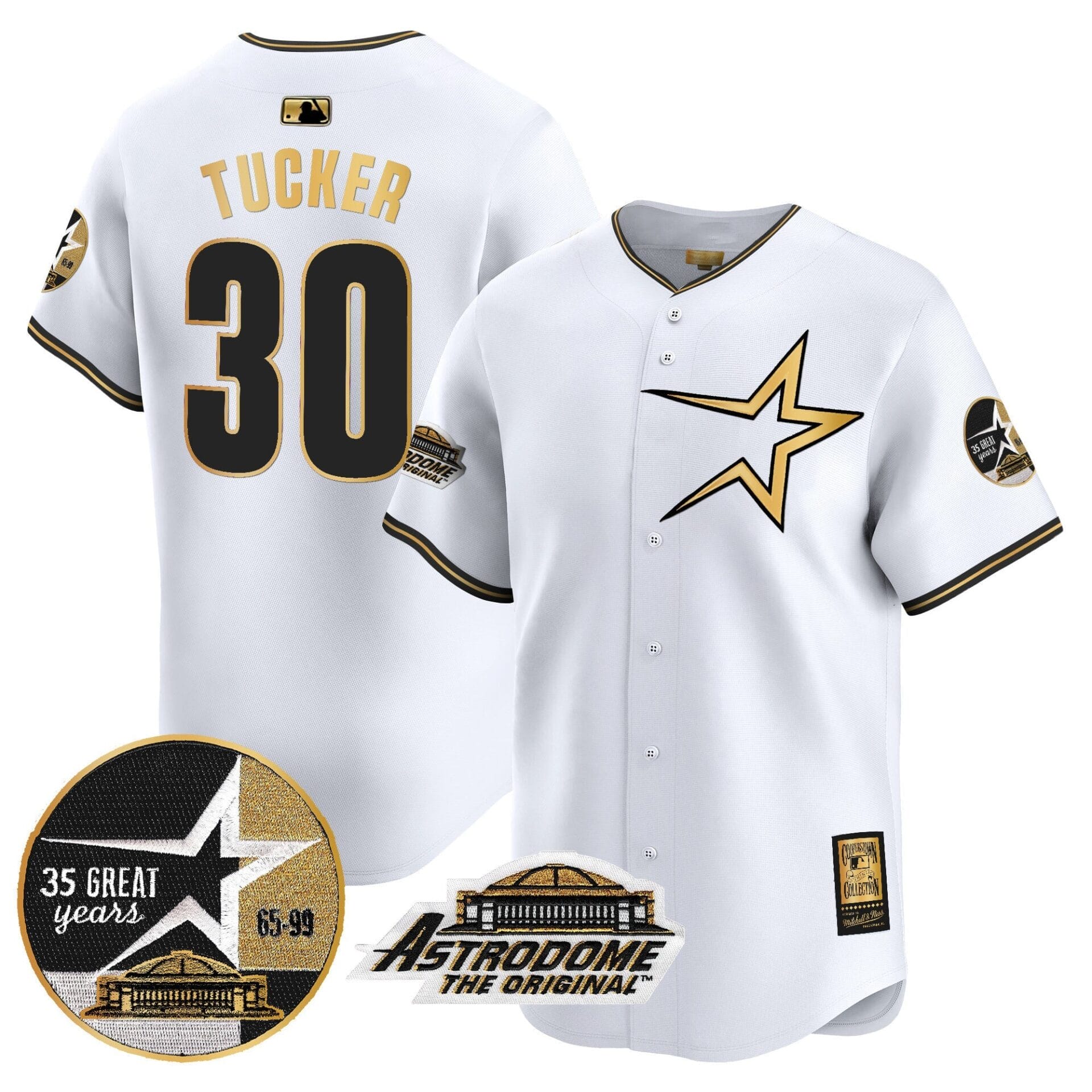 Astros 1999 Throwback 35th & Astrodome Patch Vapor Premier Limited Jersey - All Stitched - Image 8