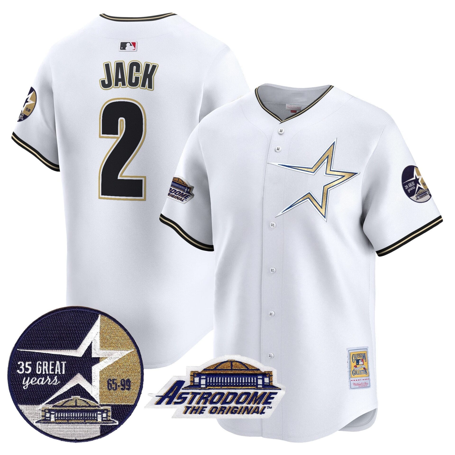 Astros 1999 Throwback 35th & Astrodome Patch Vapor Premier Limited Jersey - All Stitched - Image 31