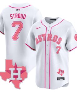 Alternative view of Astros Bubblegum Pink Vapor Premier Limited Jersey V2 - All Stitched