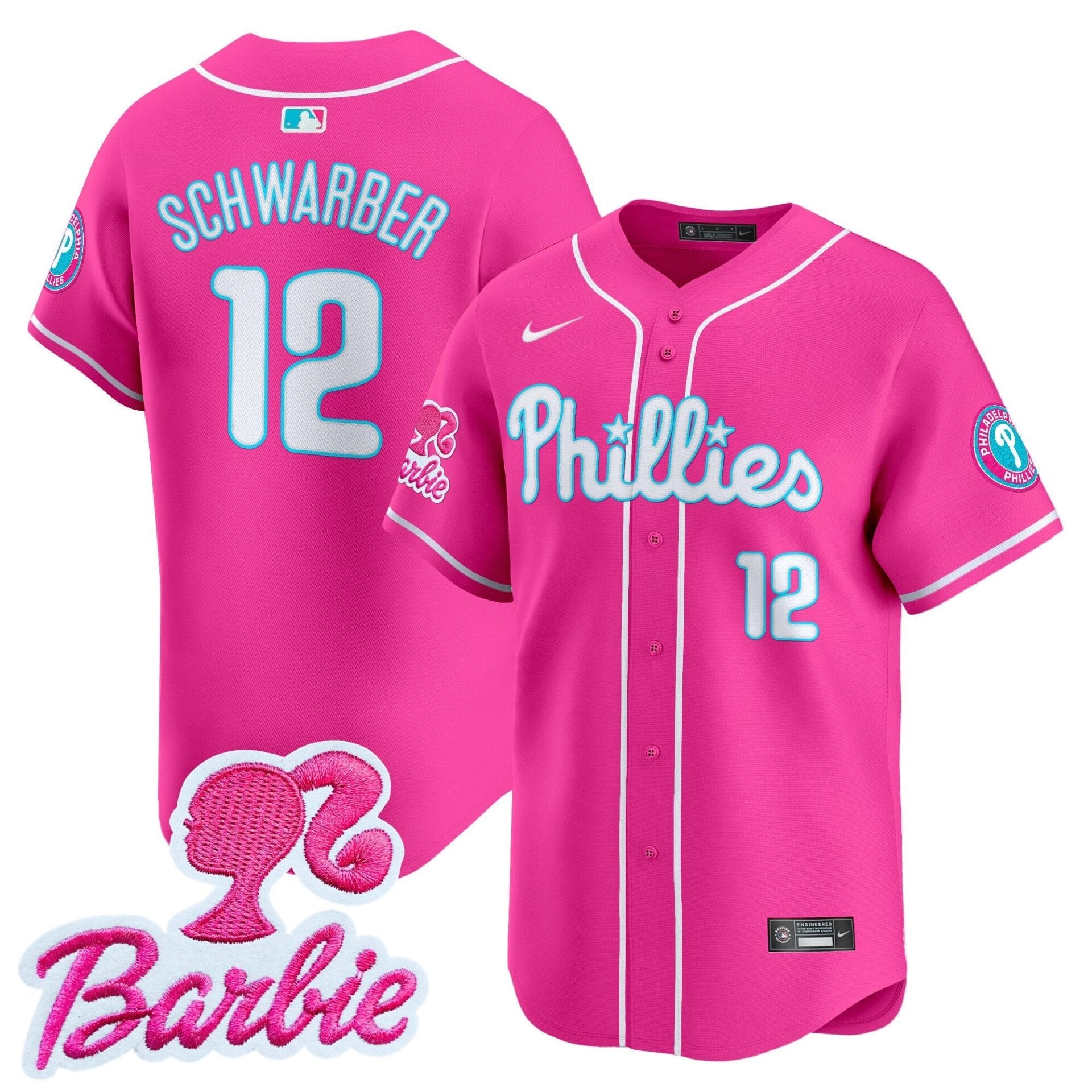Phillies Barbie Patch Vapor Premier Limited Jersey - All Stitched - Image 18