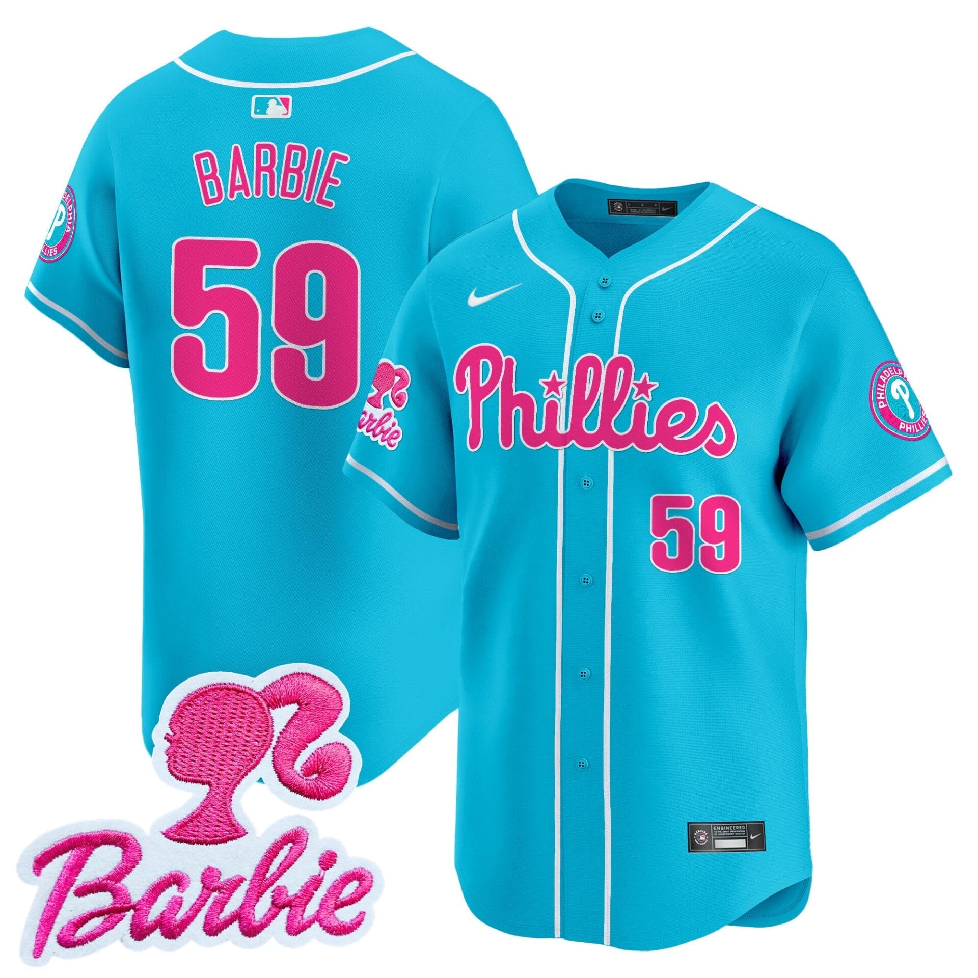 Phillies Barbie Patch Vapor Premier Limited Jersey - All Stitched - Image 21
