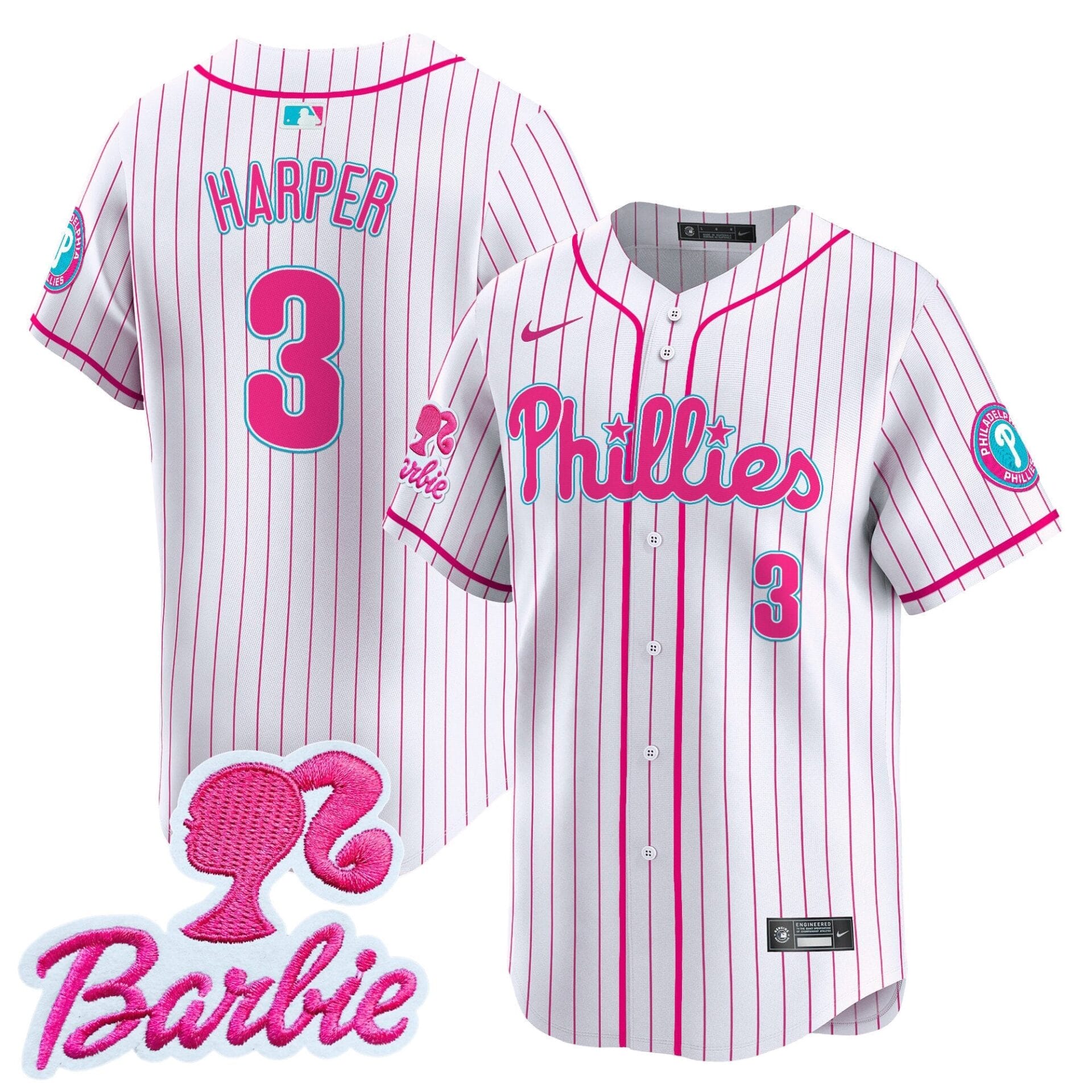 Phillies Barbie Patch Vapor Premier Limited Jersey - All Stitched - Image 42