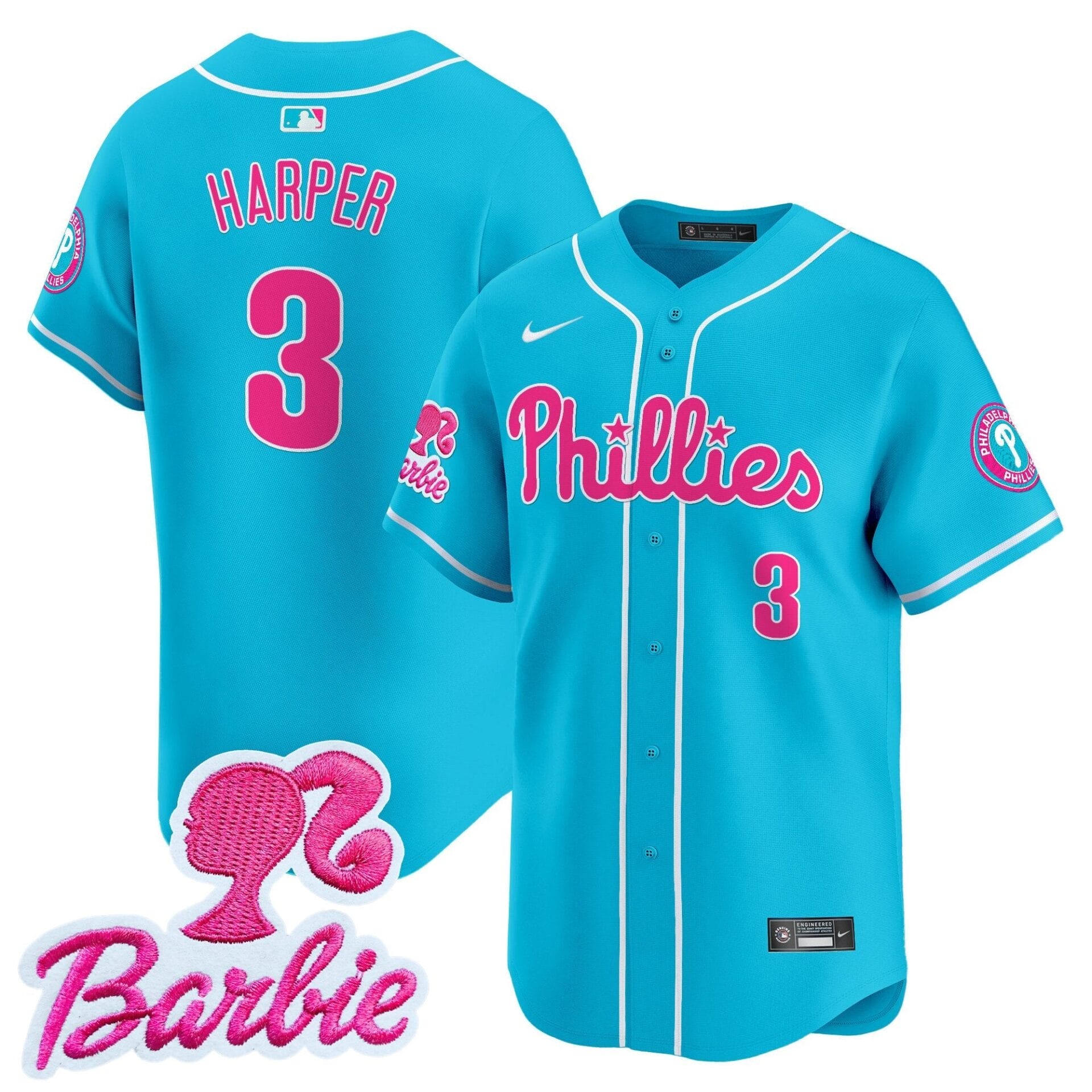 Phillies Barbie Patch Vapor Premier Limited Jersey - All Stitched - Image 22