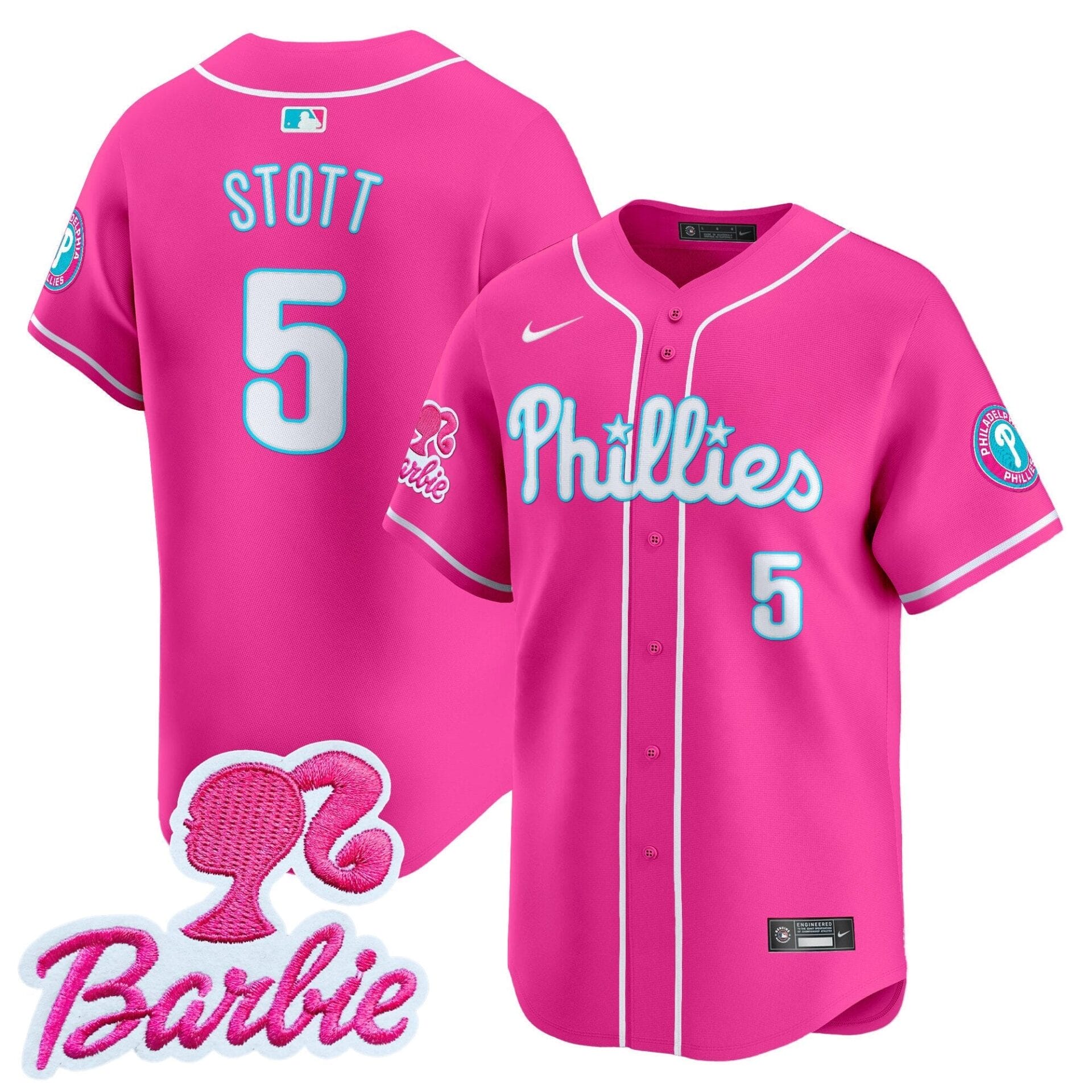 Phillies Barbie Patch Vapor Premier Limited Jersey - All Stitched - Image 15