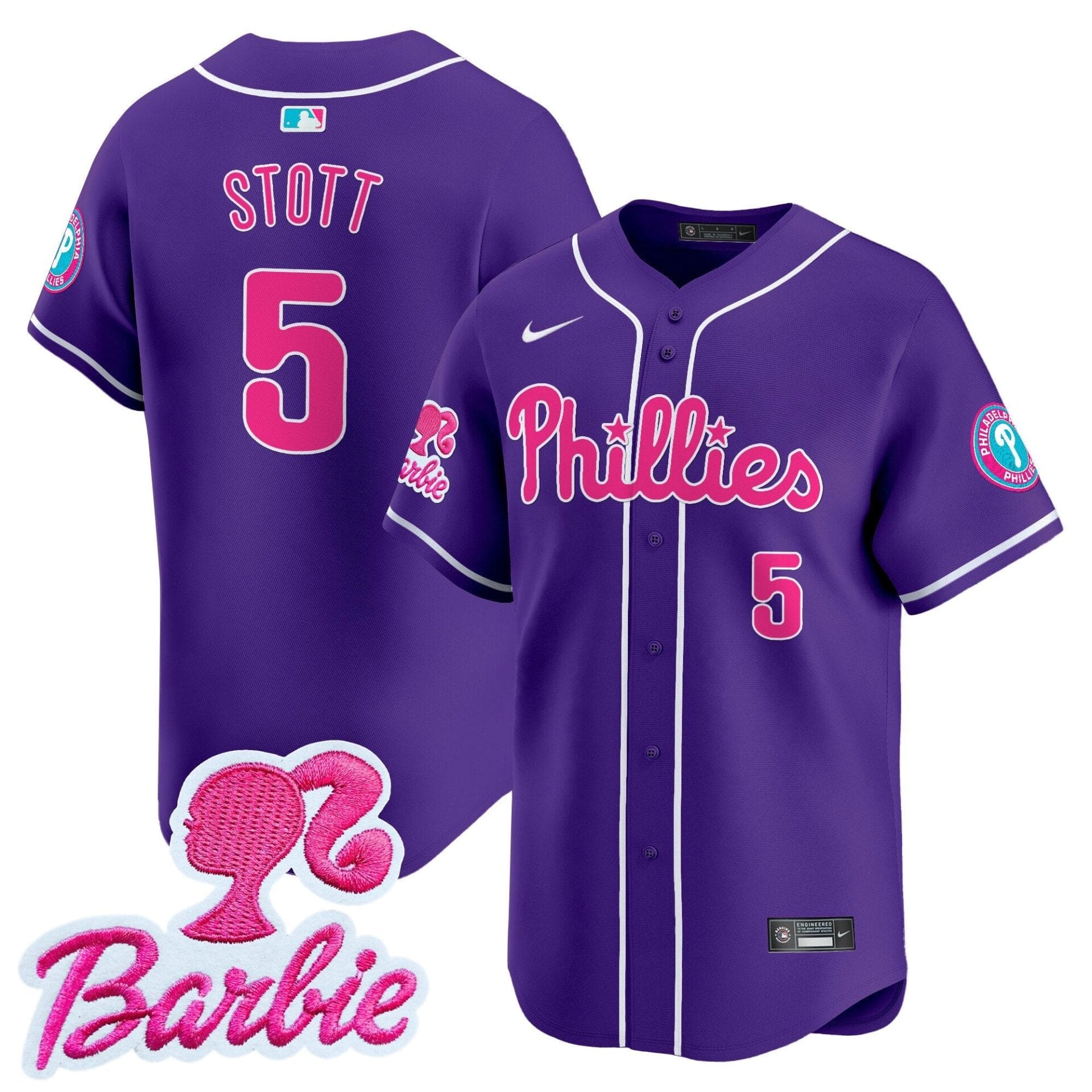Phillies Barbie Patch Vapor Premier Limited Jersey - All Stitched - Image 35