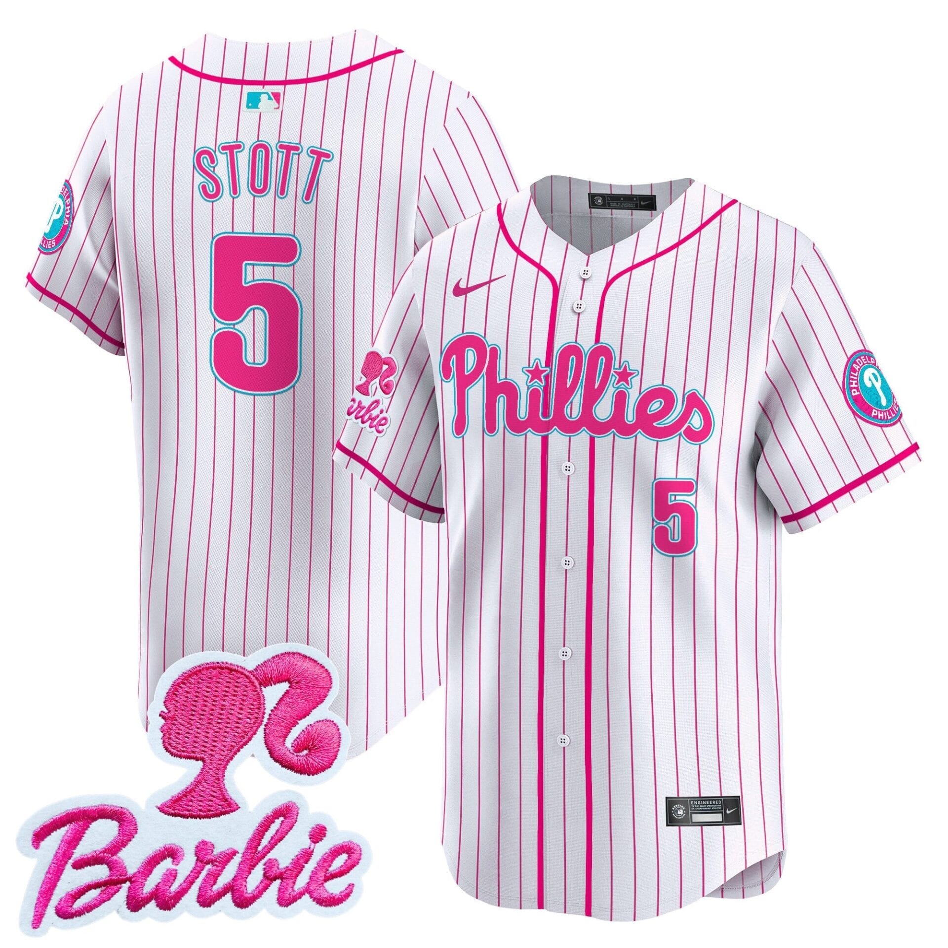 Phillies Barbie Patch Vapor Premier Limited Jersey - All Stitched - Image 45