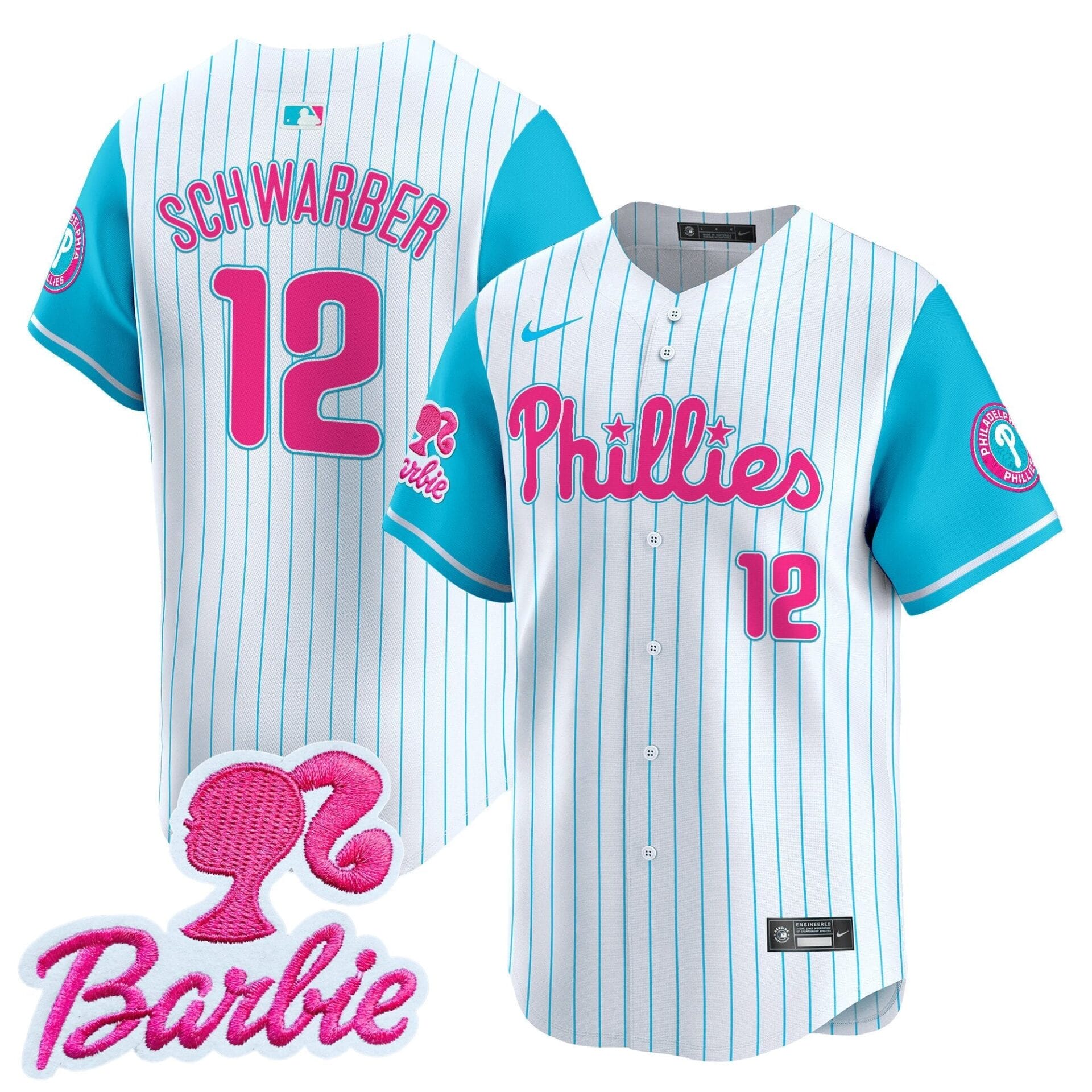 Phillies Barbie Patch Vapor Premier Limited Jersey - All Stitched - Image 8