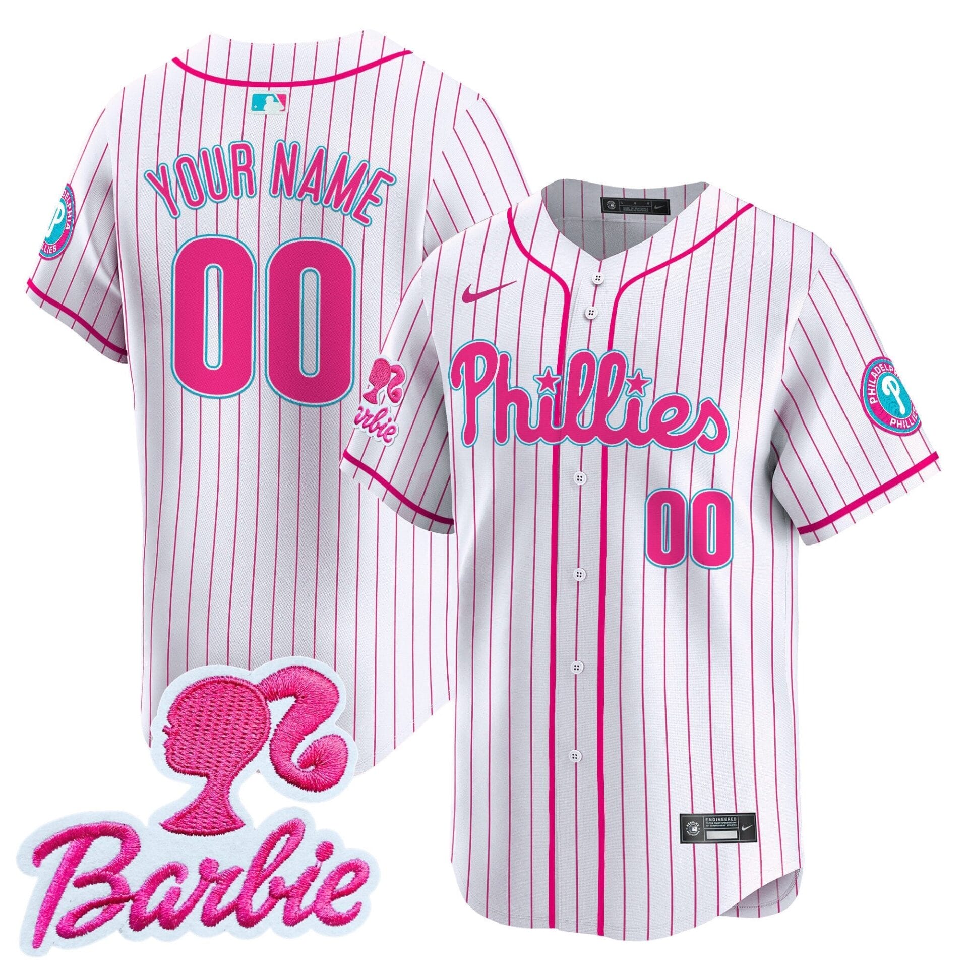 Phillies Barbie Patch Vapor Premier Limited Custom Jersey - All Stitched - Image 5