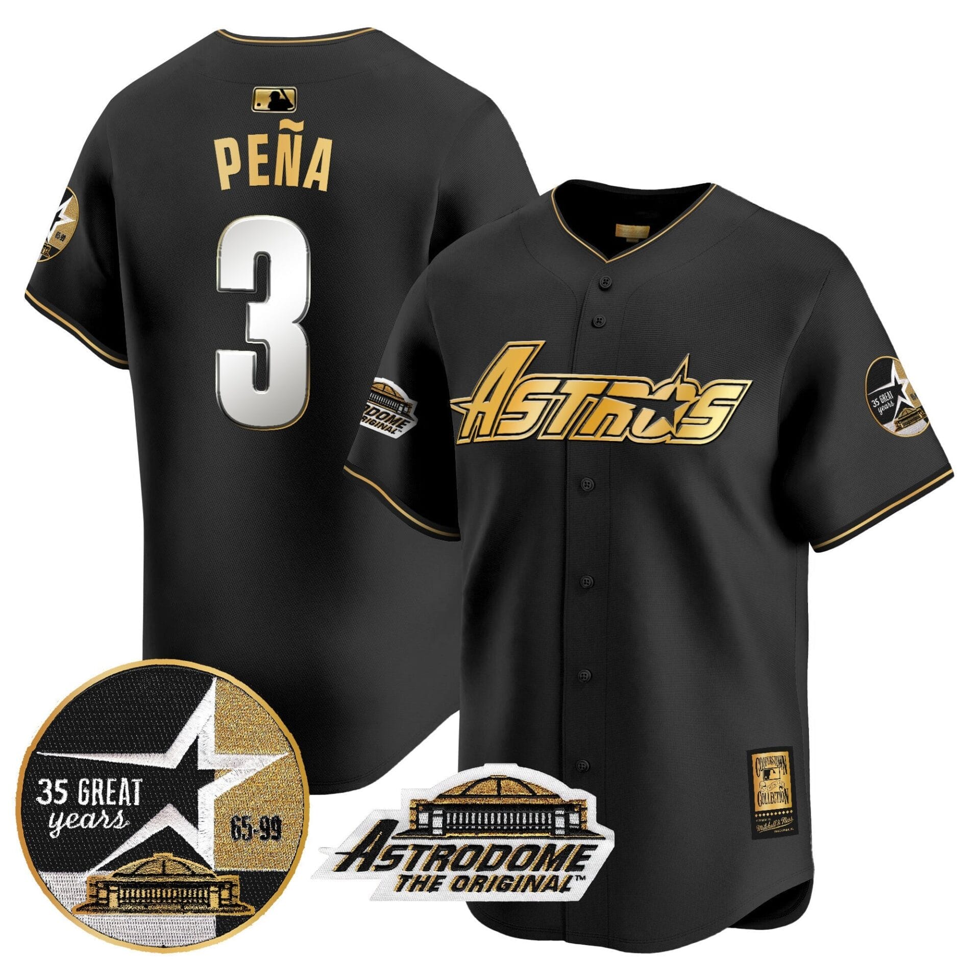 Astros 1999 Throwback 35th & Astrodome Patch Vapor Premier Limited Jersey V3 - All Stitched - Image 23