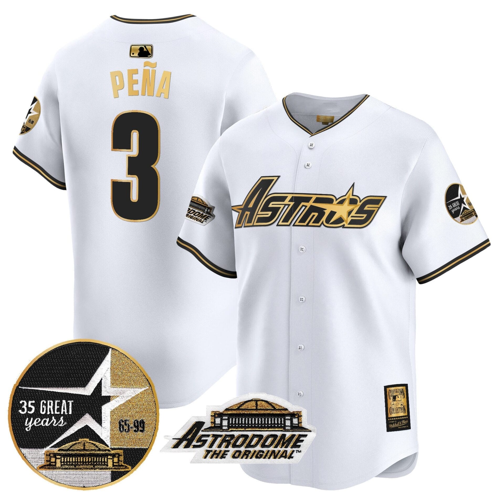 Astros 1999 Throwback 35th & Astrodome Patch Vapor Premier Limited Jersey V3 - All Stitched - Image 14