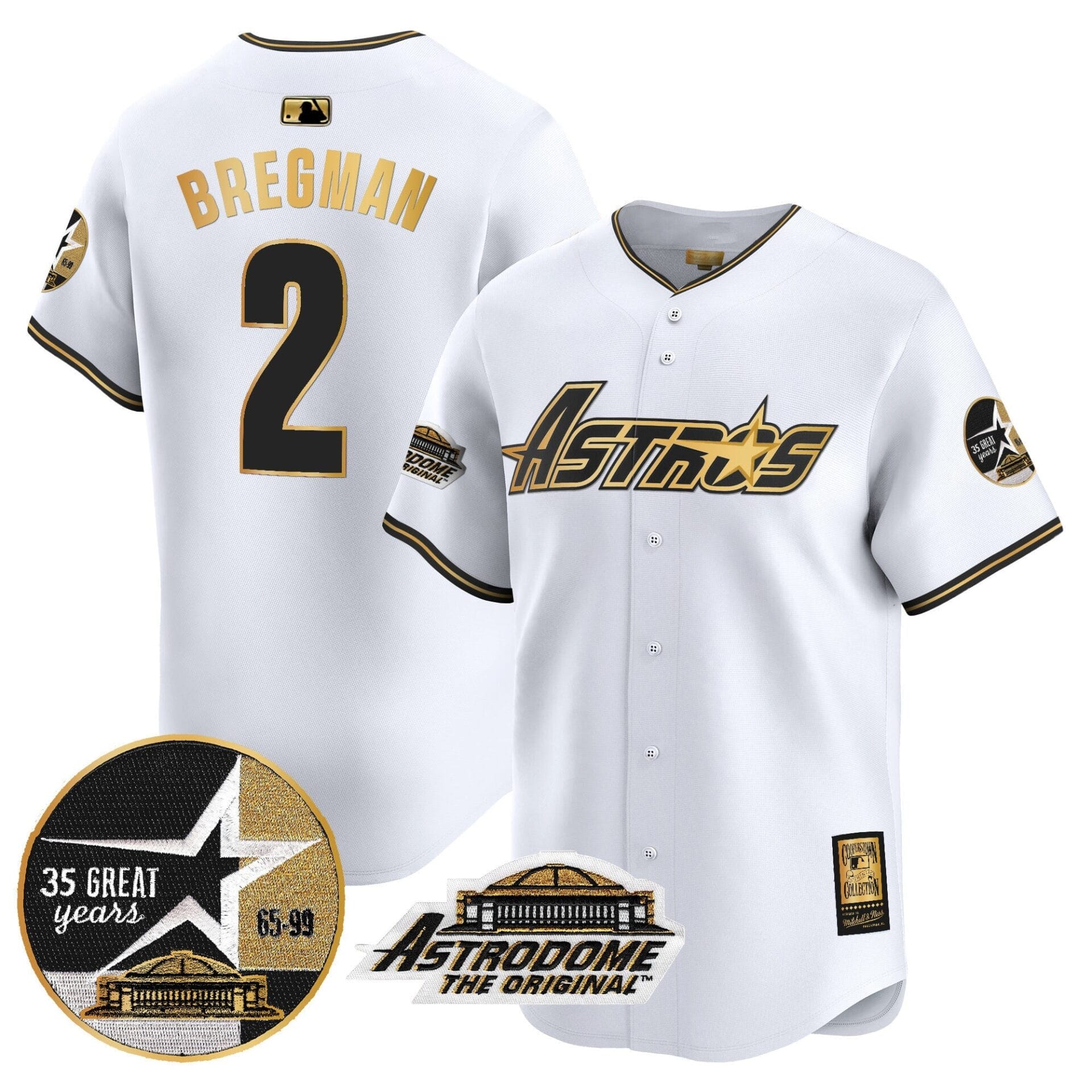 Astros 1999 Throwback 35th & Astrodome Patch Vapor Premier Limited Jersey V3 - All Stitched - Image 15