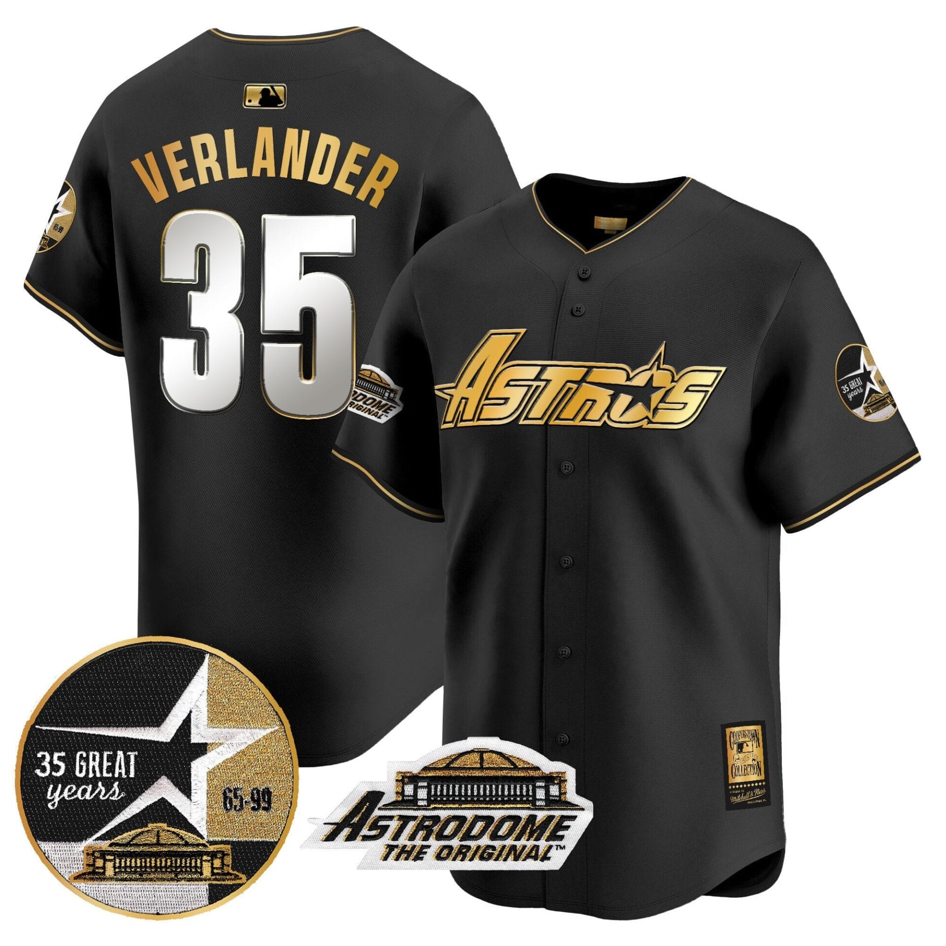 Astros 1999 Throwback 35th & Astrodome Patch Vapor Premier Limited Jersey V3 - All Stitched - Image 25