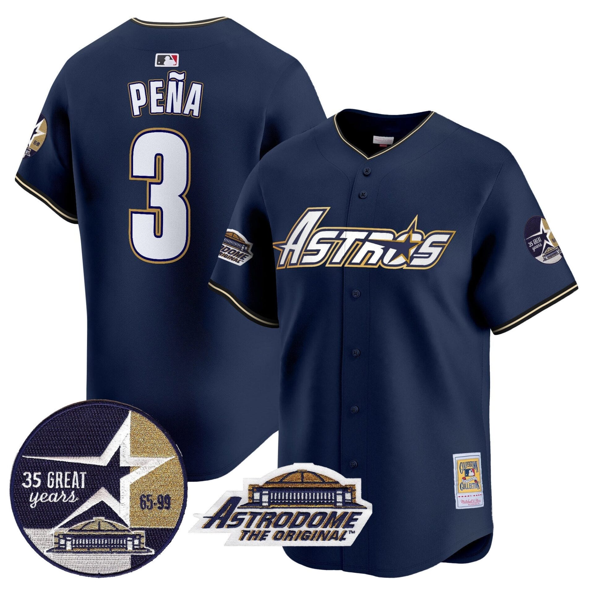Astros 1999 Throwback 35th & Astrodome Patch Vapor Premier Limited Jersey V3 - All Stitched - Image 5