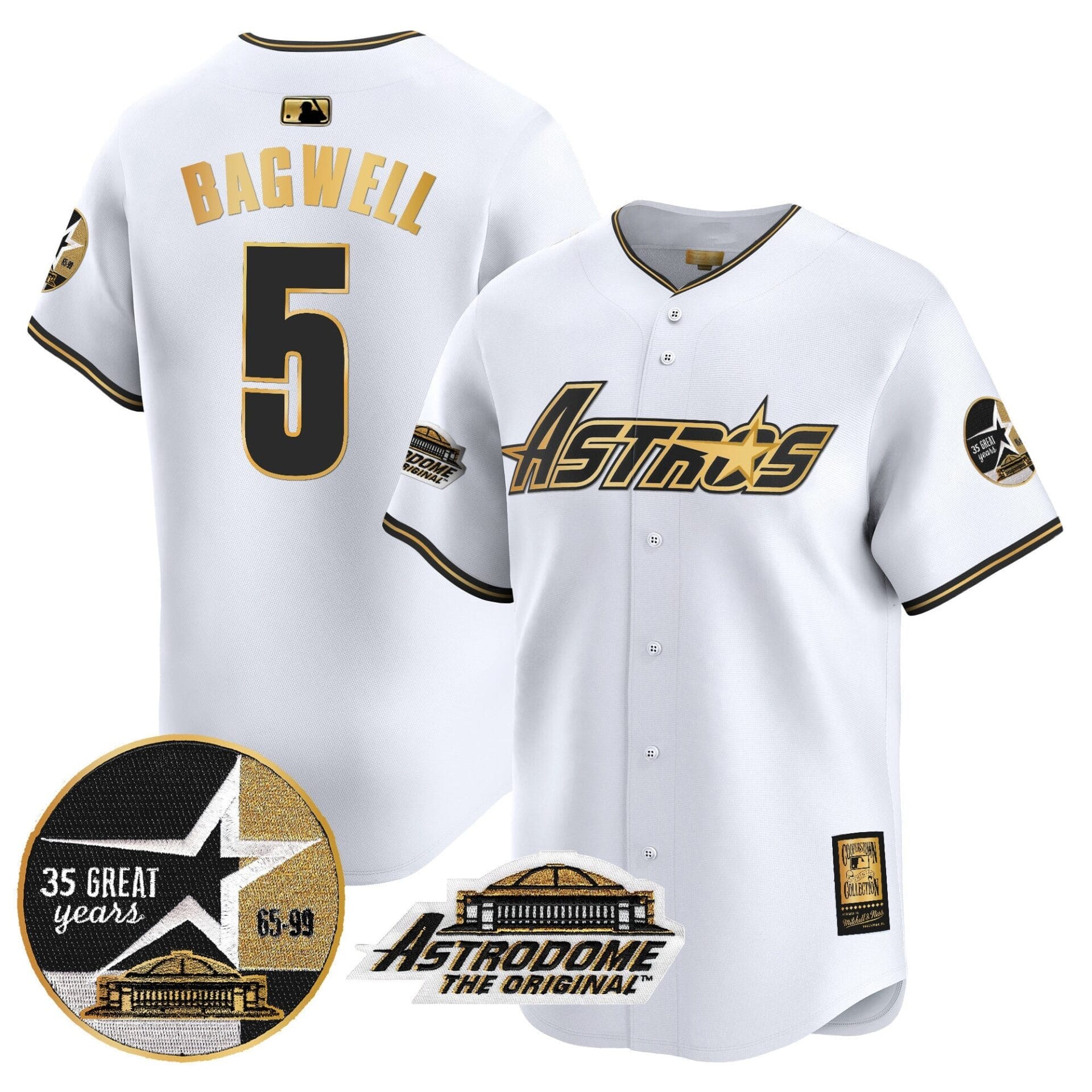 Astros 1999 Throwback 35th & Astrodome Patch Vapor Premier Limited Jersey V3 - All Stitched - Image 11