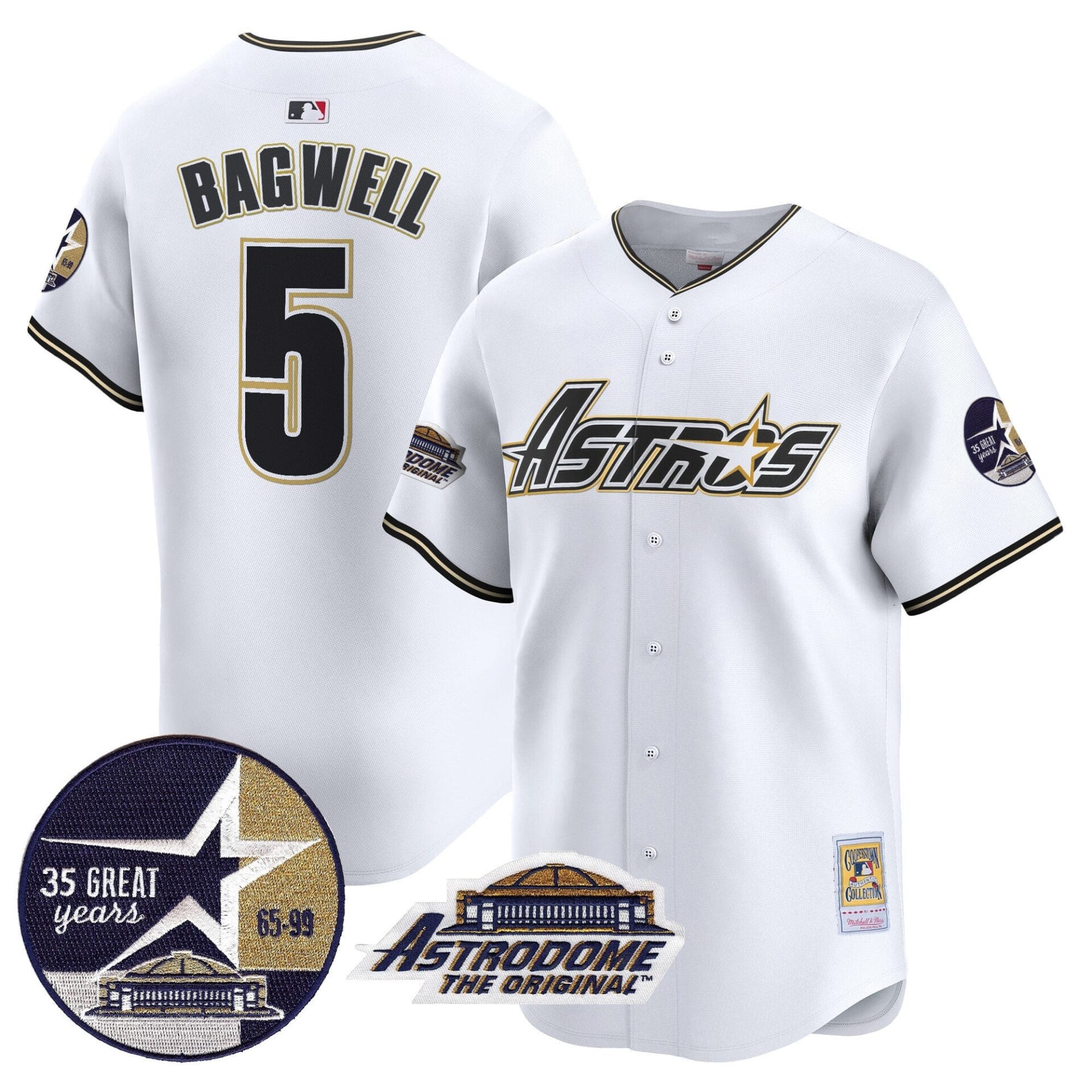 Astros 1999 Throwback 35th & Astrodome Patch Vapor Premier Limited Jersey V3 - All Stitched - Image 29
