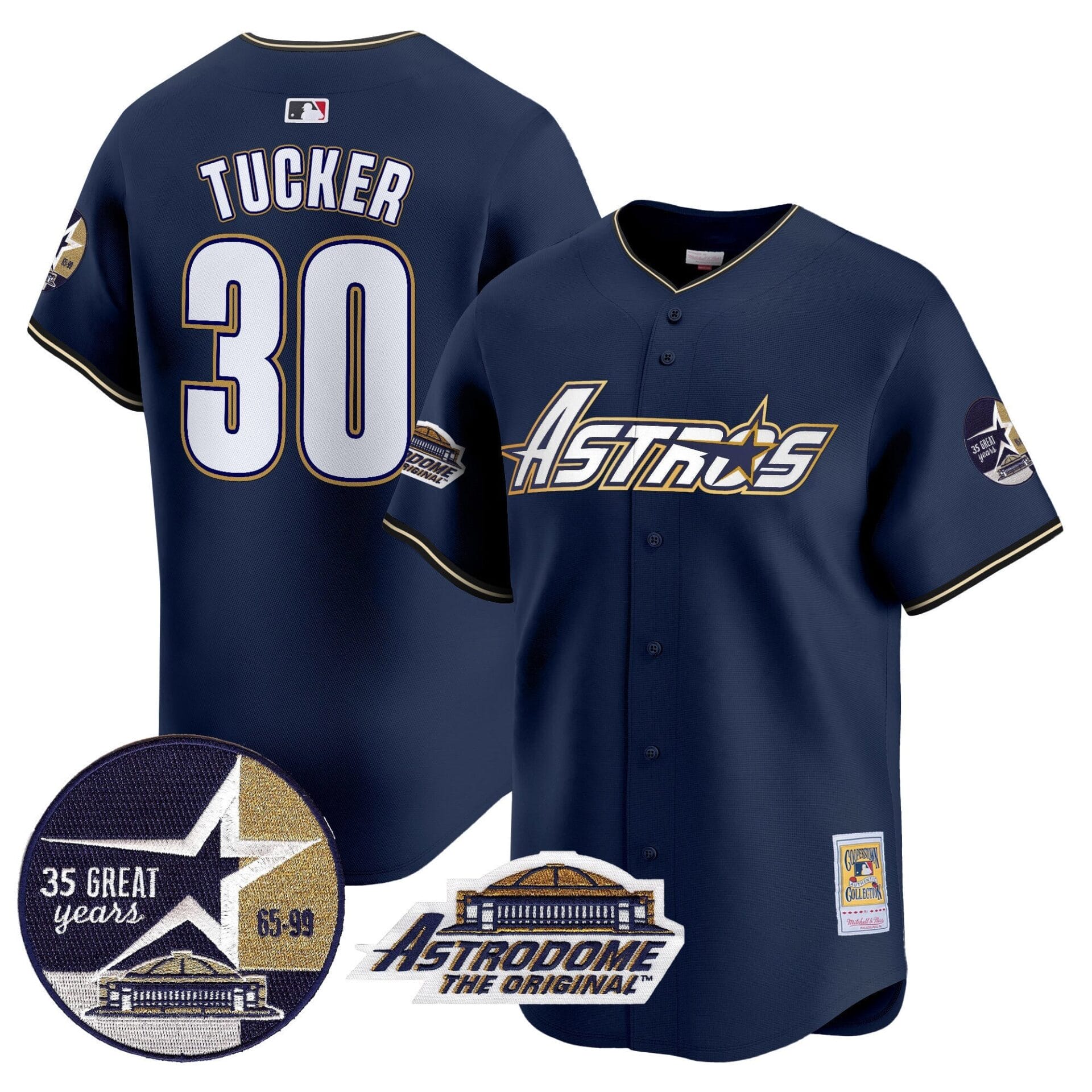 Astros 1999 Throwback 35th & Astrodome Patch Vapor Premier Limited Jersey V3 - All Stitched - Image 8