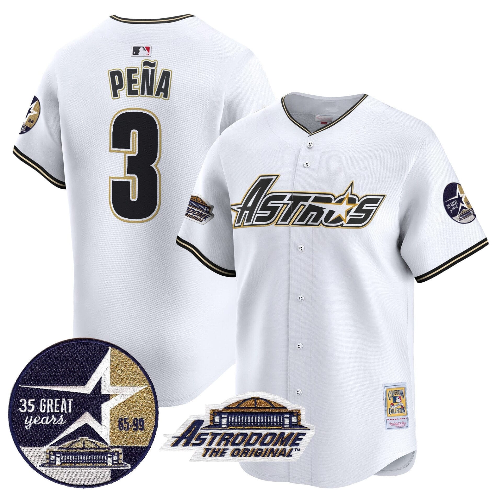Astros 1999 Throwback 35th & Astrodome Patch Vapor Premier Limited Jersey V3 - All Stitched - Image 32