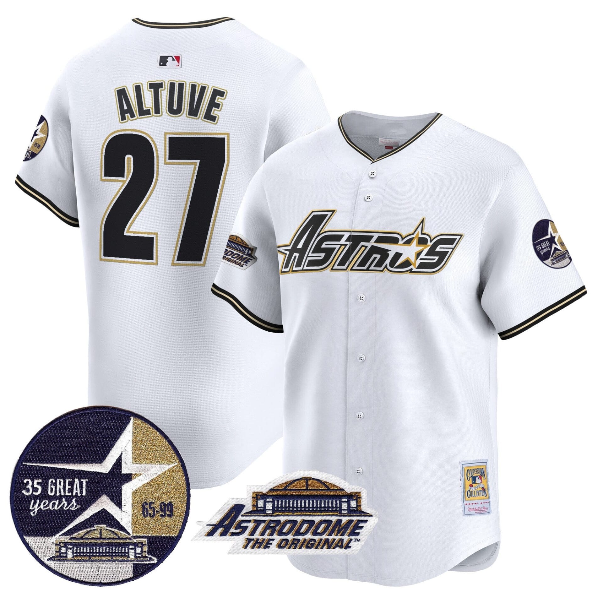 Astros 1999 Throwback 35th & Astrodome Patch Vapor Premier Limited Jersey V3 - All Stitched - Image 31