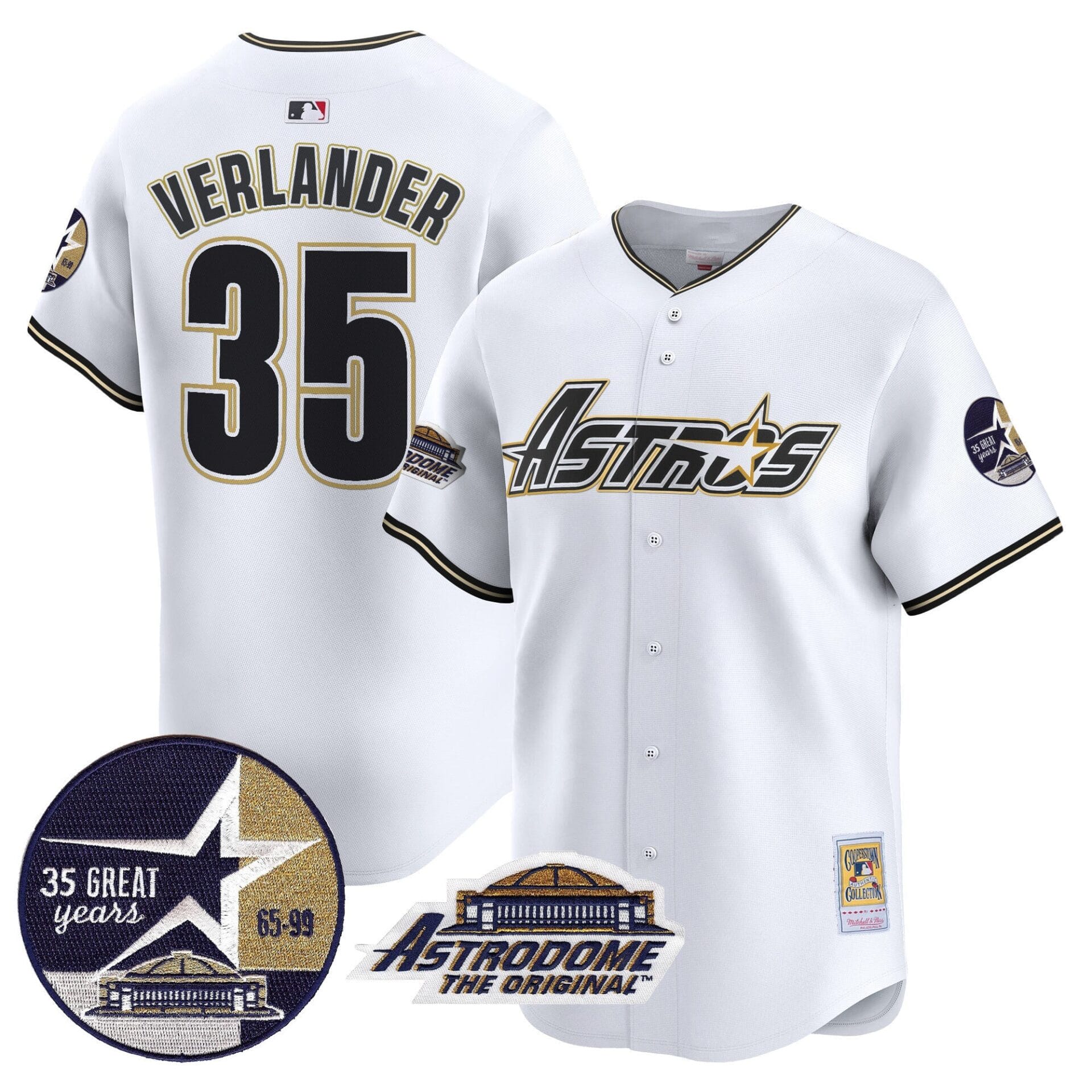 Astros 1999 Throwback 35th & Astrodome Patch Vapor Premier Limited Jersey V3 - All Stitched - Image 34