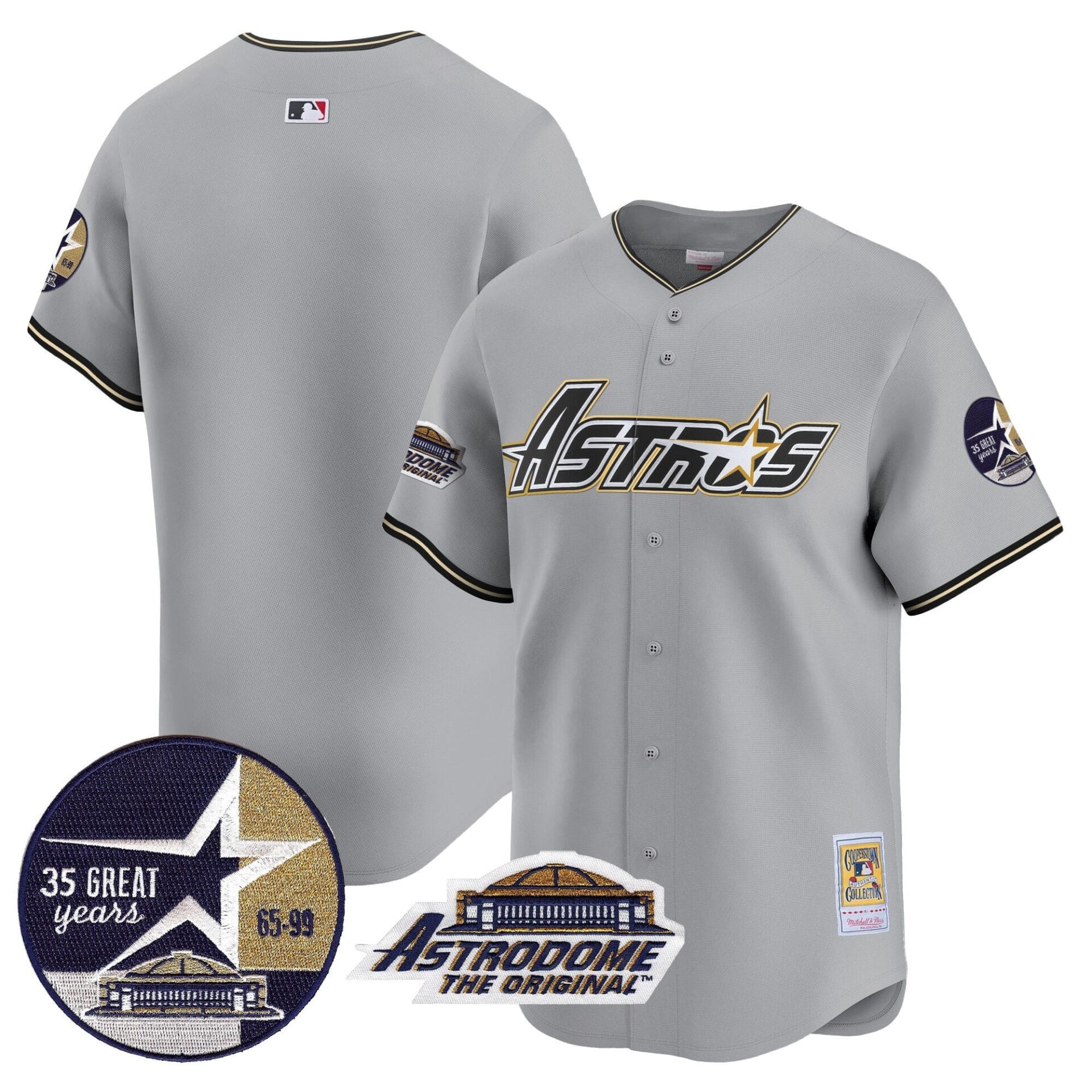 Astros 1999 Throwback 35th & Astrodome Patch Vapor Premier Limited Jersey V3 - All Stitched - Image 45