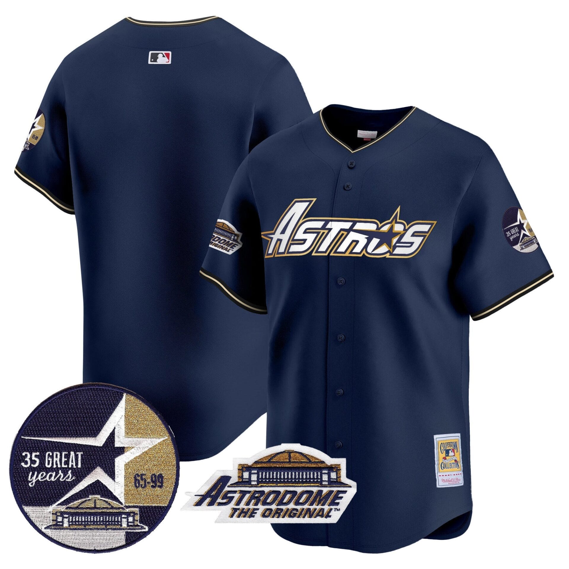 Astros 1999 Throwback 35th & Astrodome Patch Vapor Premier Limited Jersey V3 - All Stitched - Image 9