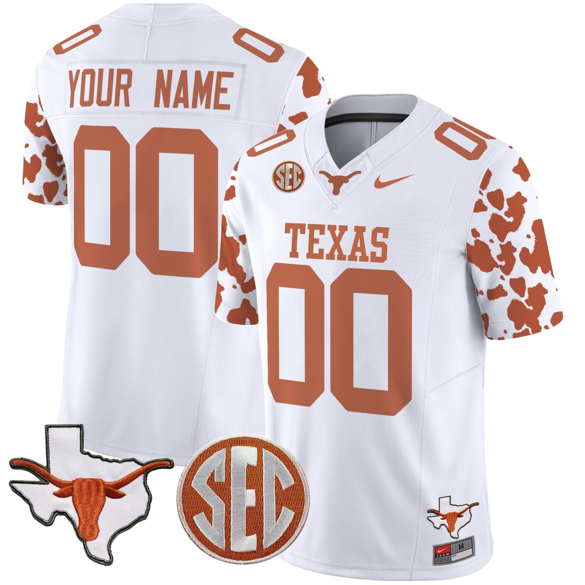 Texas Longhorns Cow Spots Vapor Limited Custom Jersey - All Stitched - Image 2