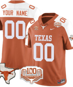 Alternative view of Custom Texas Longhorns 2024 Vapor Jersey - 100 years of Darrell K Royal - All Stitched