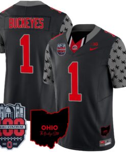 Ohio State Buckeyes 100th Anniversary Patch Vapor Limited Jersey - All Stitched