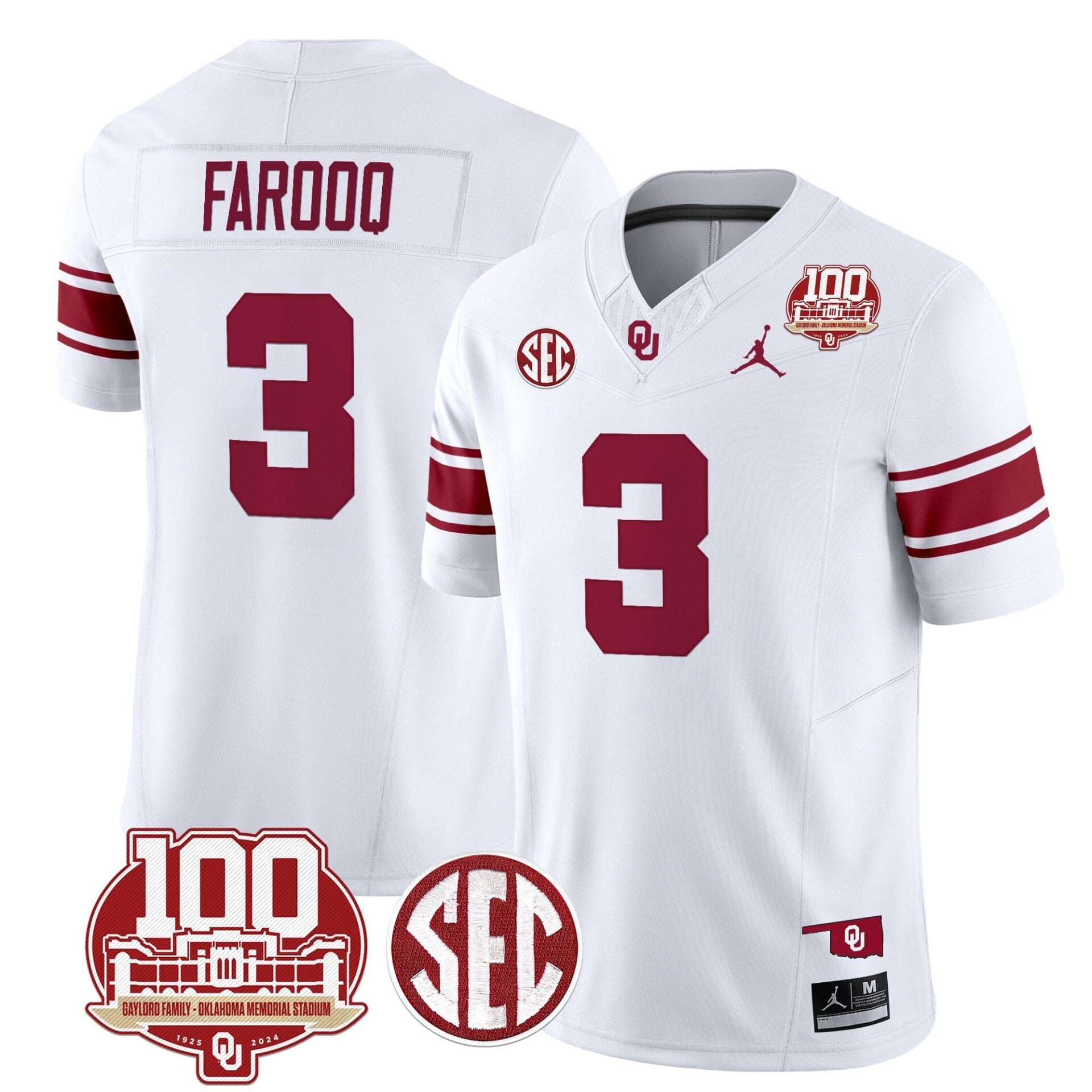 Oklahoma Sooners 100th Anniversary Patch Vapor Limited Jersey - All Stitched - Image 16