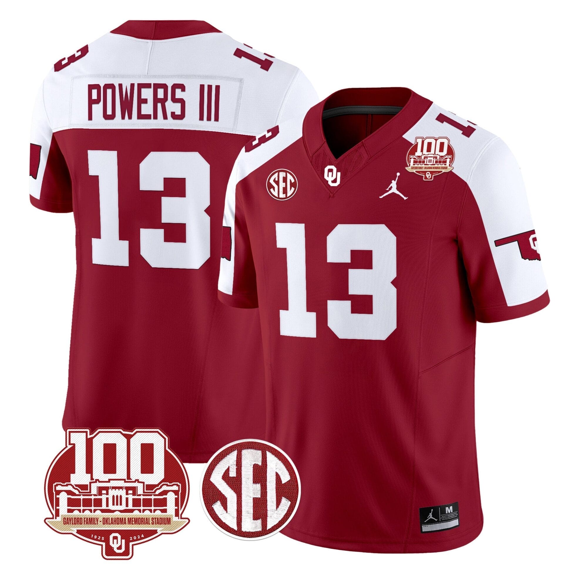 Oklahoma Sooners 100th Anniversary Patch Vapor Limited Jersey - All Stitched - Image 29