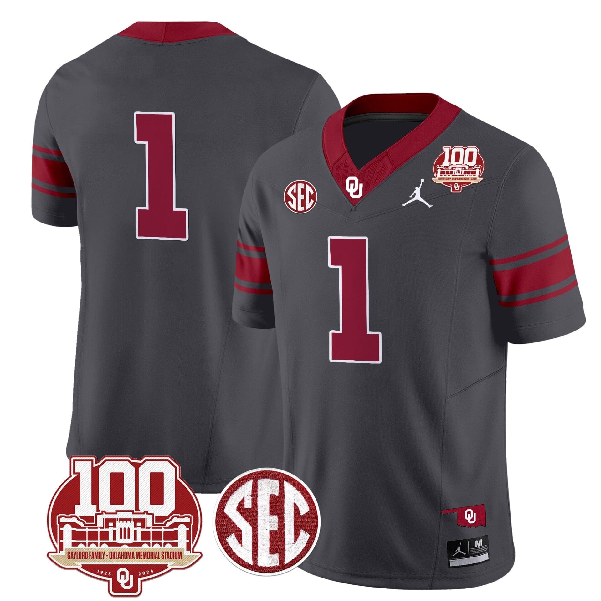 Oklahoma Sooners 100th Anniversary Patch Vapor Limited Jersey - All Stitched - Image 12